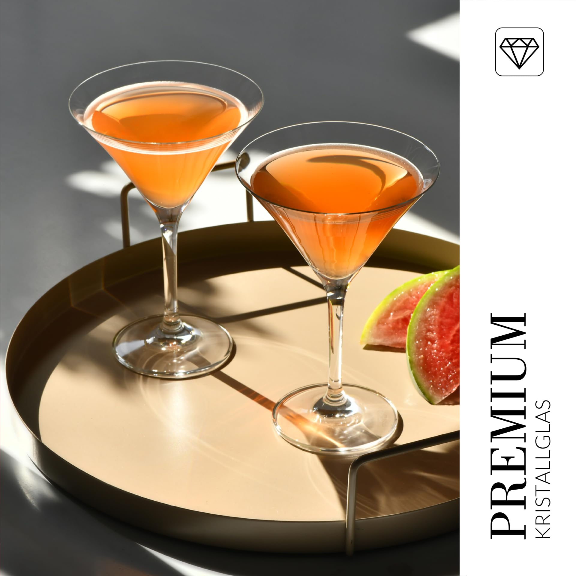 Krosno Martini- und Cocktailgläser Avant-Garde Kollektion, 6er Set, 240 ml | Bleifreies Kristallglas für Martini, Cosmopolitan und Premium-Cocktails, elegante Form, spülmaschinenfest