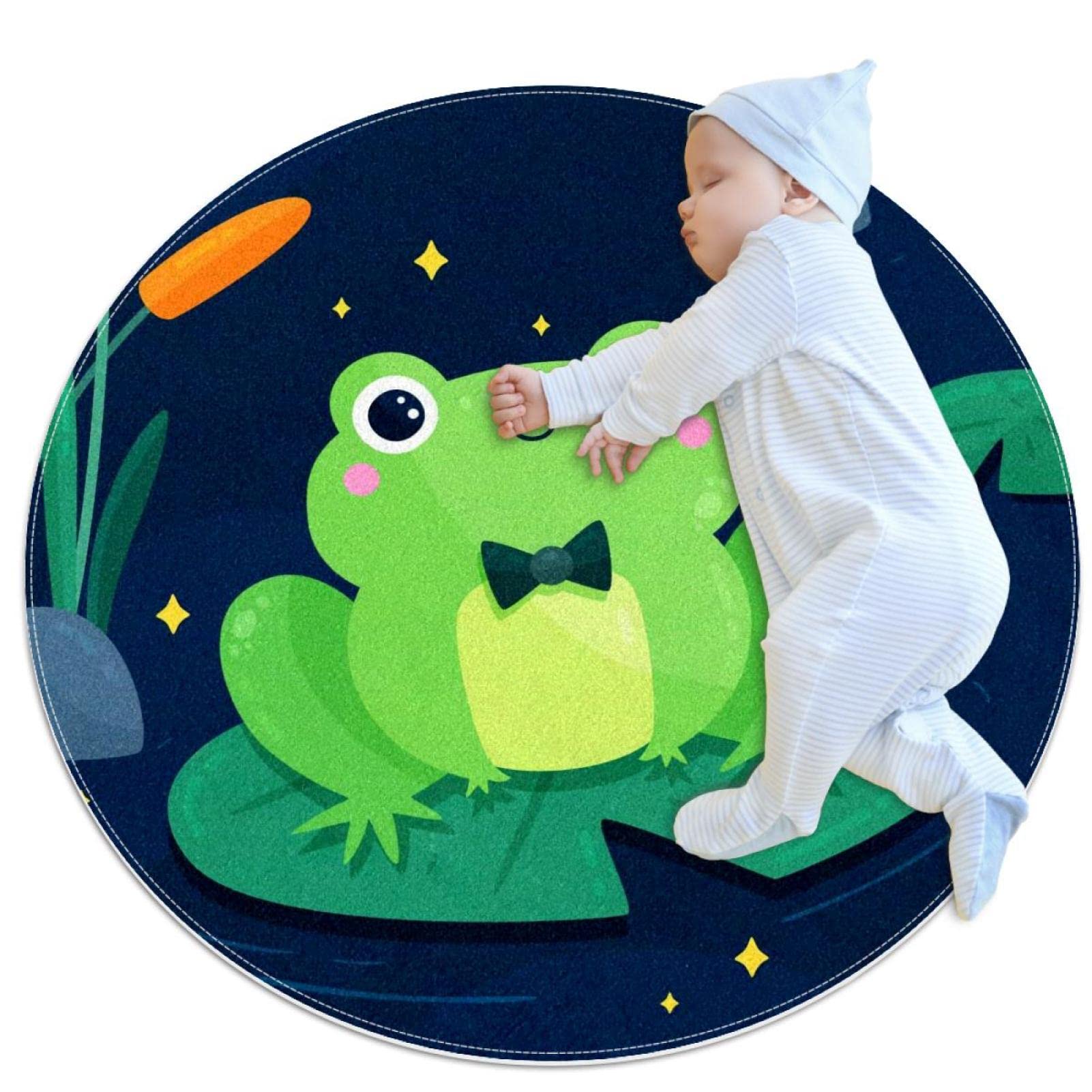 Tapis grenouille verte et feuille de lotus pour salle de jeux d'enfant