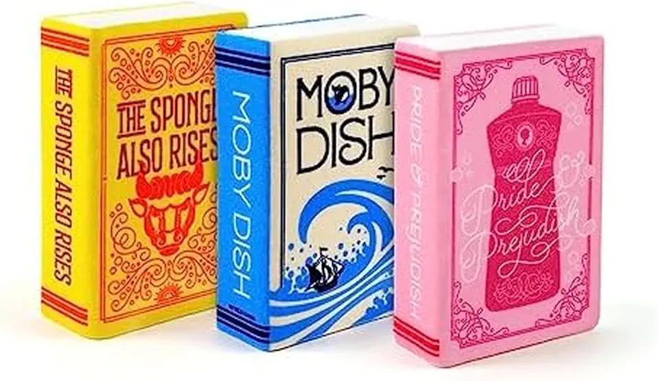 Genuine Fred Neat and Novel, Book Kitchen Sponges, Set of 3