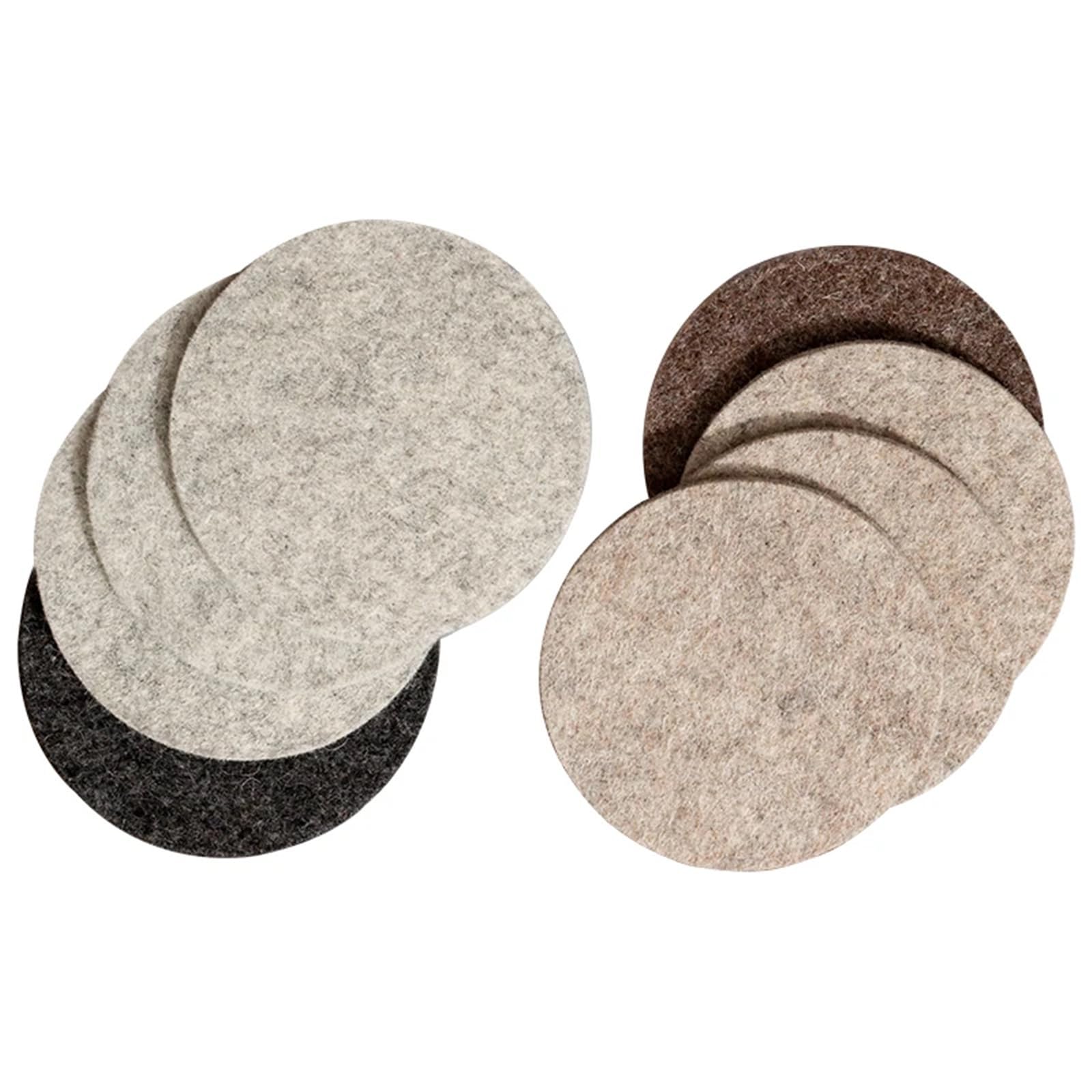Almohadilla Aislante para Vajilla Juego de 4 Posavasos de Fieltro de Lana con Almohadillas aislantes for Tazas de Agua, Almohadilla de Lana Que Absorbe el Agua for vajilla(Cold Gray)