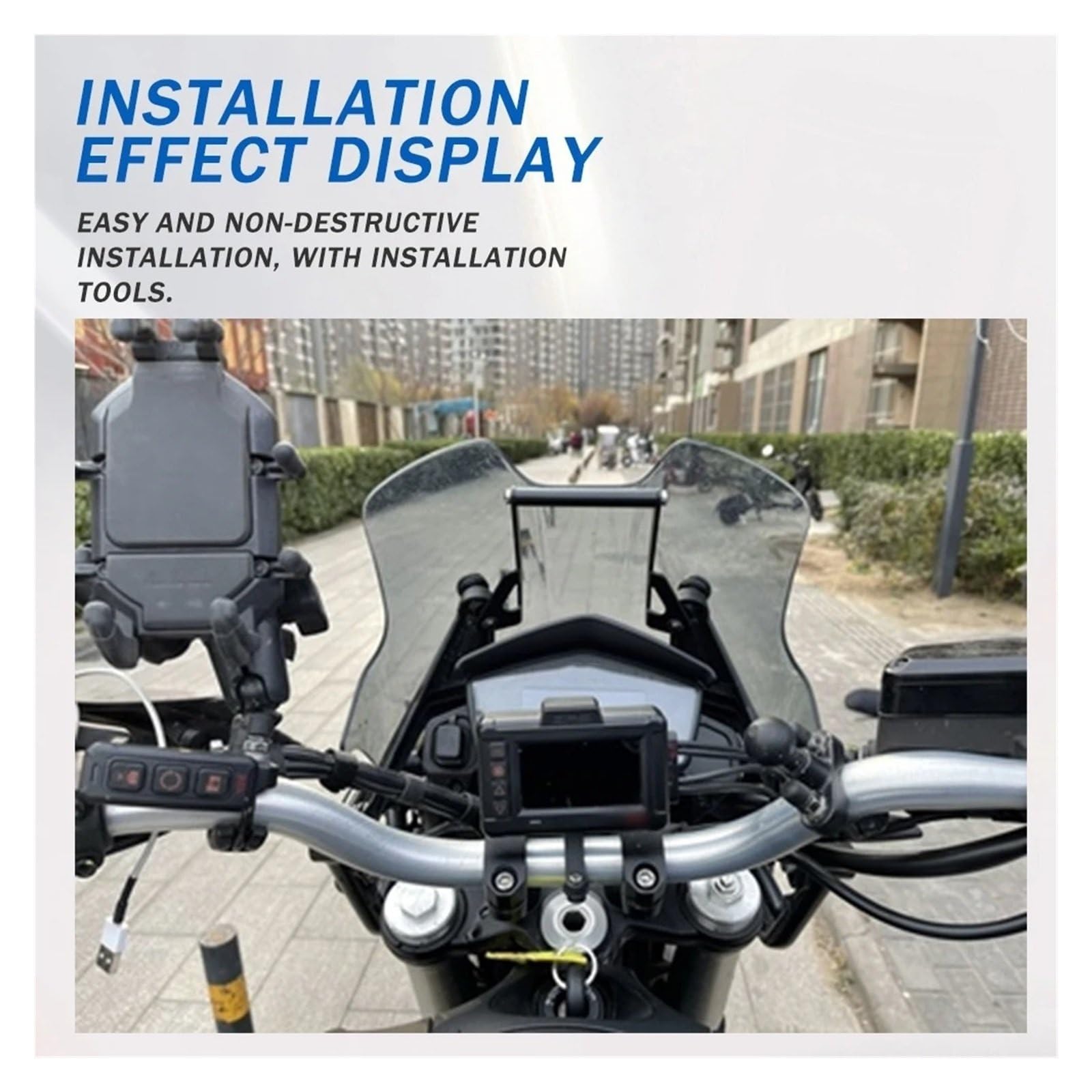 Guidon Porte Telephone pour Moto pour Guzzi V 85 TT V85 TT V85TT 2019-2024 Support Navigation GPS Accessoires Moto Support Téléphone Portable USB Barre Transversale