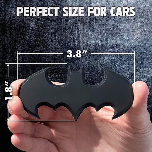 Miniatura 3 de Fan Emblems Emblema de coche de Batarang de Batarang de 1989, símbolo de Batarang 3D, color negro mate, tamaño 3.8 x 1.8 x 0.2 pulgadas - Accesorios