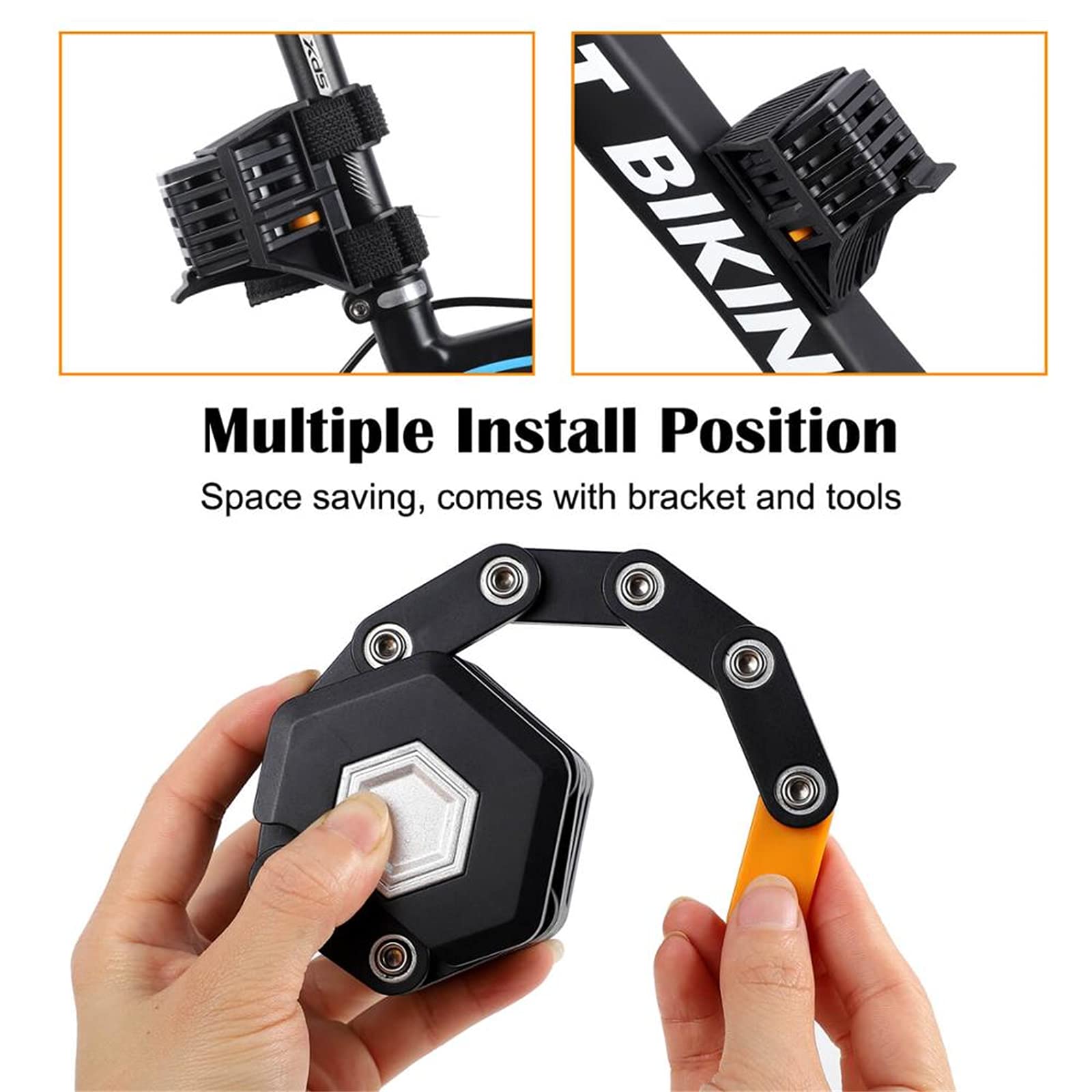Serrure de Vélo Pliante VTT Vélo de Route Alliage d'acier Antivol Pliable Hambourg-Lock Clé Accessoires de Cyclisme Serrures de Sécurité