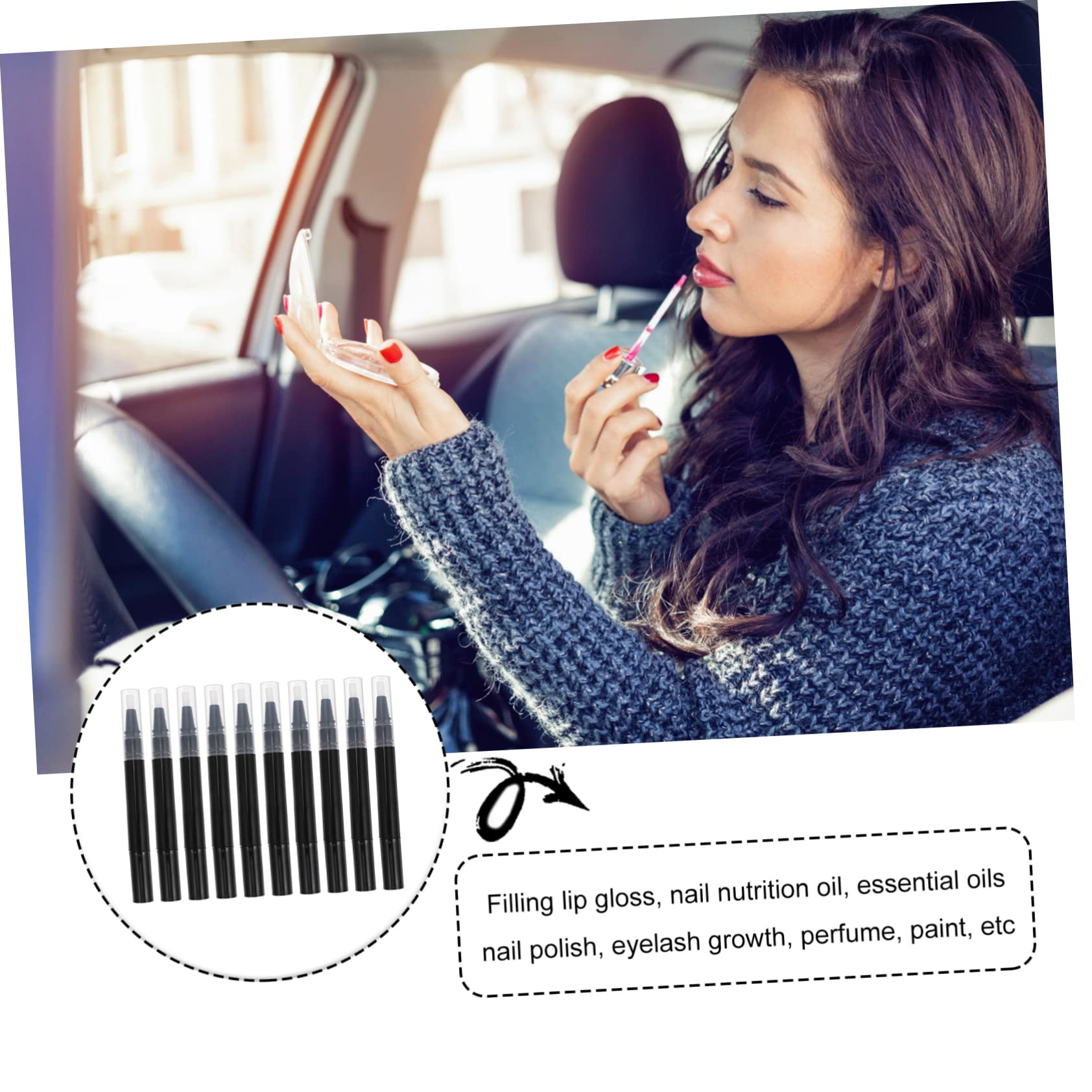 Mikinona 30 Stk Drehstift Für Nagellack Stift Für Wimpernwachstumsflüssigkeiten Einweg-lippenstift- Weiblicher Manikürestift Leerer Stiftvorrat Transparente Bilden Plastik