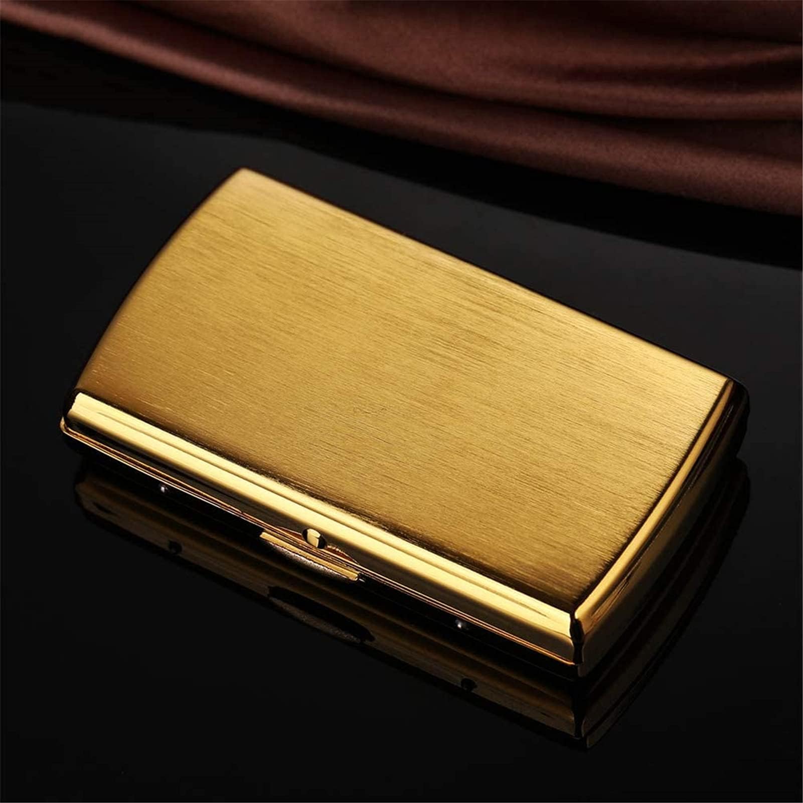 Etui na papierosy dla mężczyzn, metalowe etui na papierosy, etui na papierosy 10S dla kobiet, męskie, King Size, mini pudełko na tytoń, vintage, złote, kompaktowe, metalizowane etui na papierosy i p