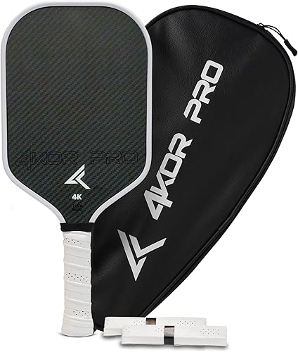 4KOR PRO Edition - Paleta de pickleball de fibra de carbono aprobada por USAPA de 0.630 in - Raqueta de pickleball profesional de compuesto ligero
