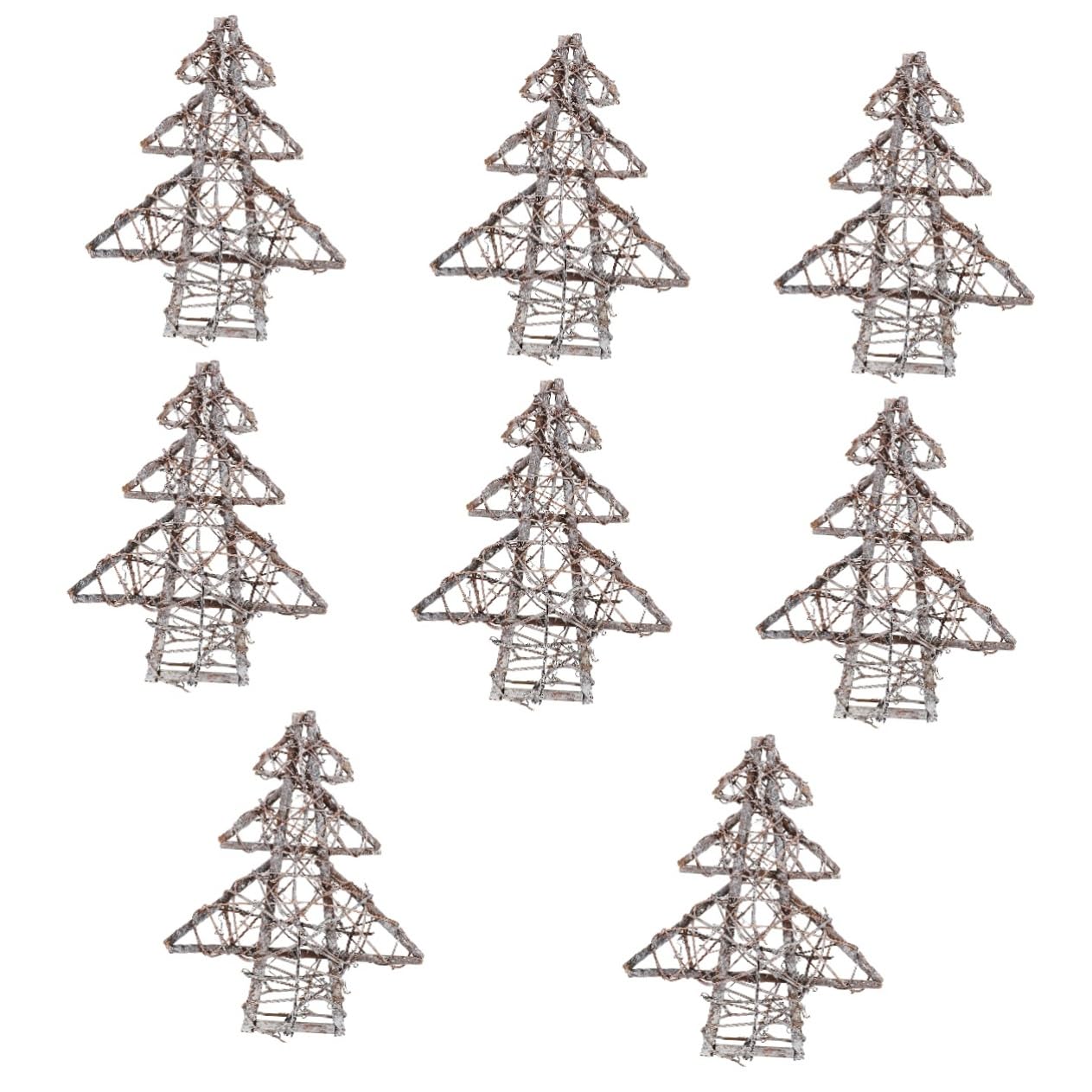 BESTOYARD 8pcs Christmas Tree Wreath Floral vase Country Decor Flower Decorations Flower Wreath Hoop Xmas Tree Wreath Frames Artificial Christmas Wreath Rattan Ring Wreath Pendant Natural