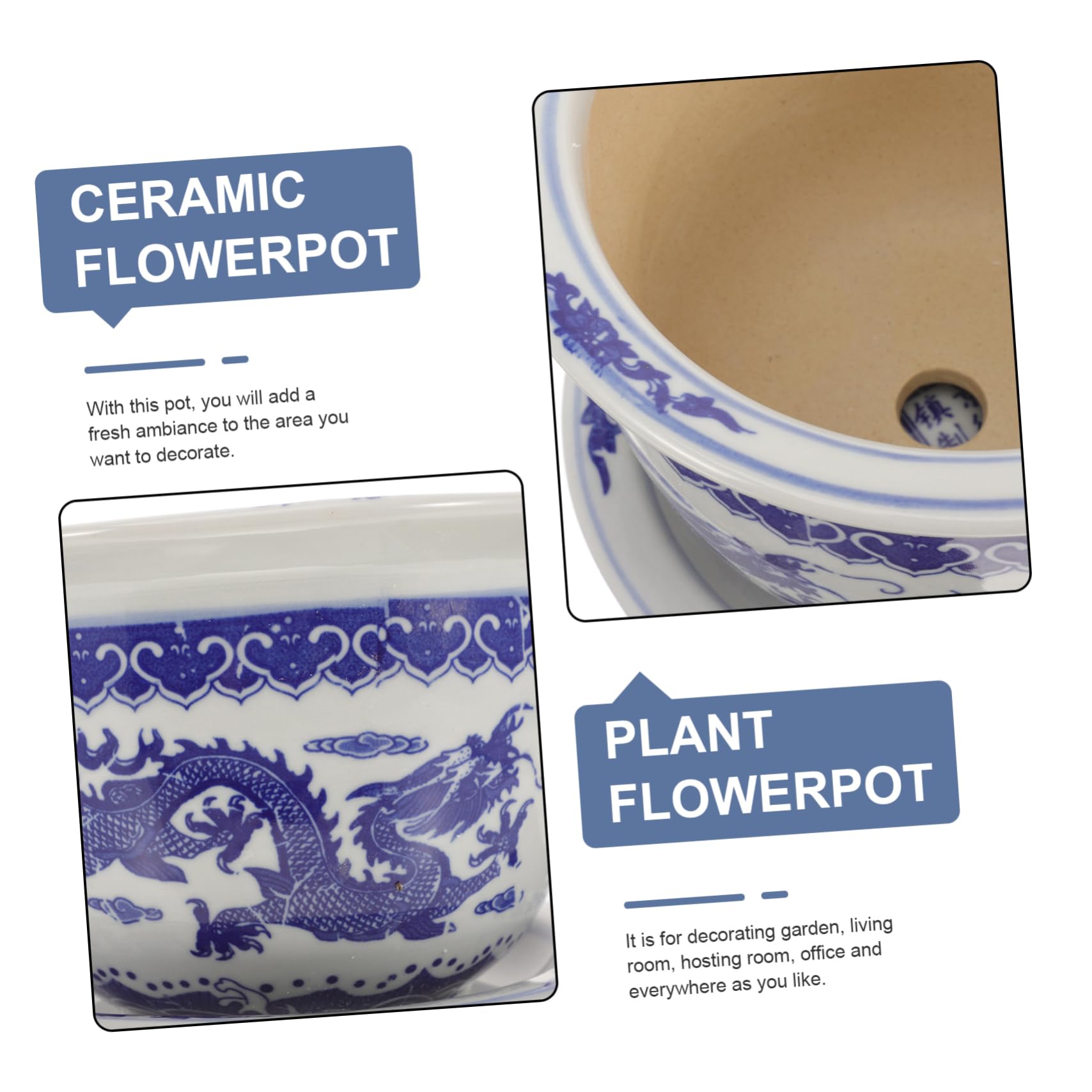 POPETPOP Zestaw Doniczek Ceramicznych W Stylu Vintage Doniczka Z Otworem Drenażowym Do Dekoracji Bonsai I Roślin Doniczkowych