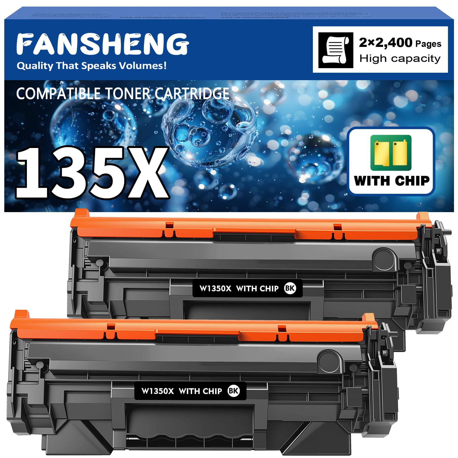 135X 1350X M207dw Cartuccia toner compatibile con HP【con chip】per LaserJet M209d M209dw / M234 M234dw / M207 M207dw / M209sdw M234sdw M207sdw M209sdn M234sdn M207sdn Stampanti 2400 pagine (1 nero)