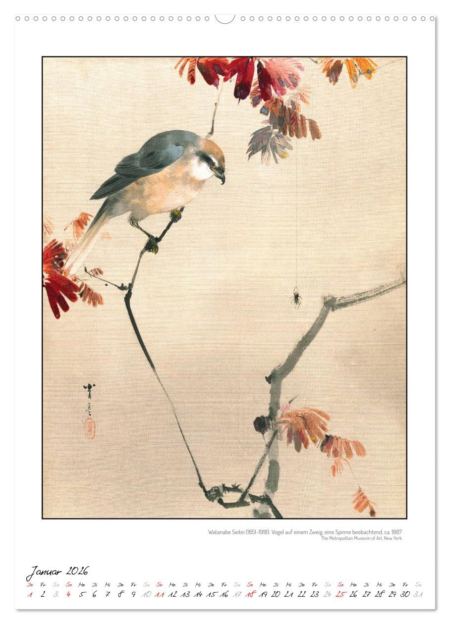 Watanabe Seitei - Japanische Tuschmalerei (hochwertiger Premium Wandkalender 2026 DIN A2 hoch), Kunstdruck in Hochglanz: Seidenmalerei Watanabe Seitei ... Augenblicks Kunstkalender (CALVENDO Kunst)