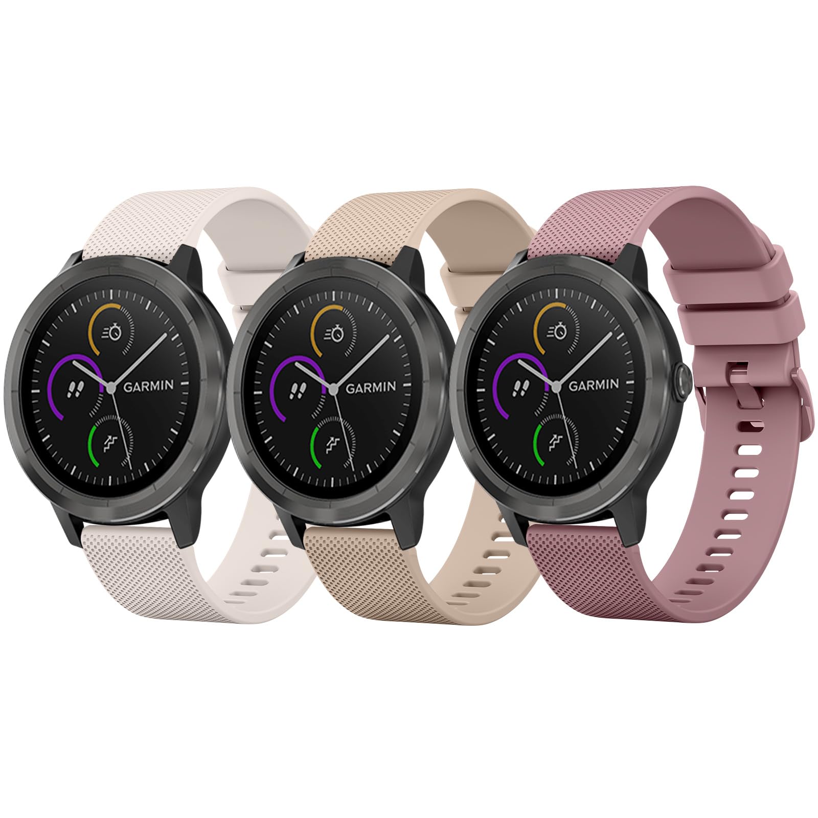 Meliya 3 Pack Bands for Garmin Venu 2 Plus / Venu Sq / Venu / Vivoactive 3 Watch Band Women Men, Soft Silicone Sport Replacement Strap for Garmin Vivomove Sport, Vivoactive 3 Music, Forerunner 645 / 245 Music Smart Watch