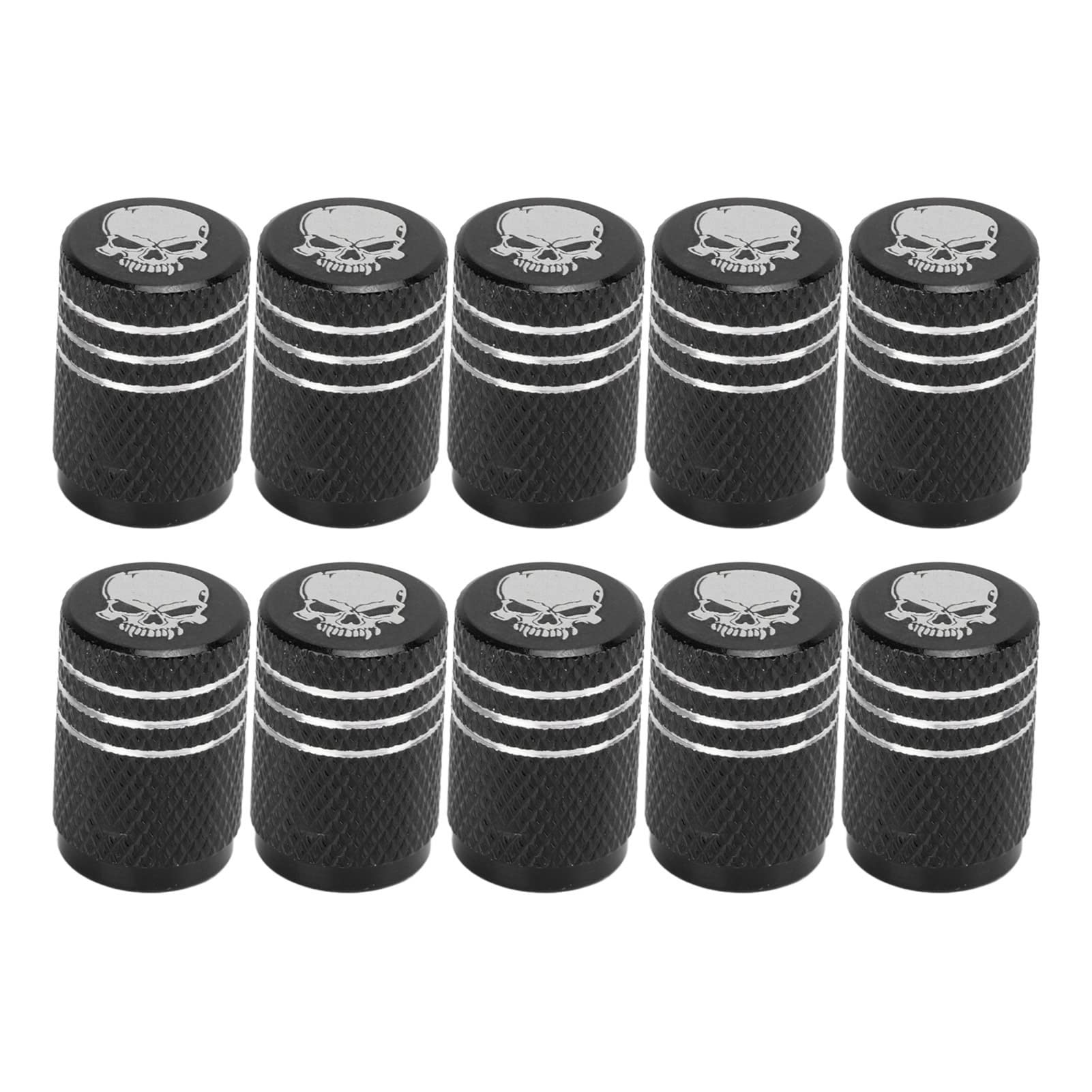 Set 4x cappucci copri valvola valvole Teschio Silver universali per