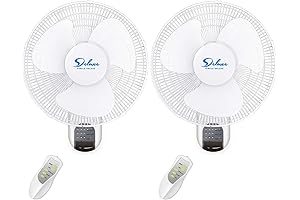 Simple Deluxe 16-Inch Corner Ceiling Fan with Remote Control, 3 Oscillating Modes,...