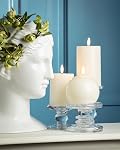 Abbott Collection Wax LED Flameless Ball Candle - Sand | Flameless LED, Real Wax, 8-Hour Timer, 2 AA Batteries, 4"D