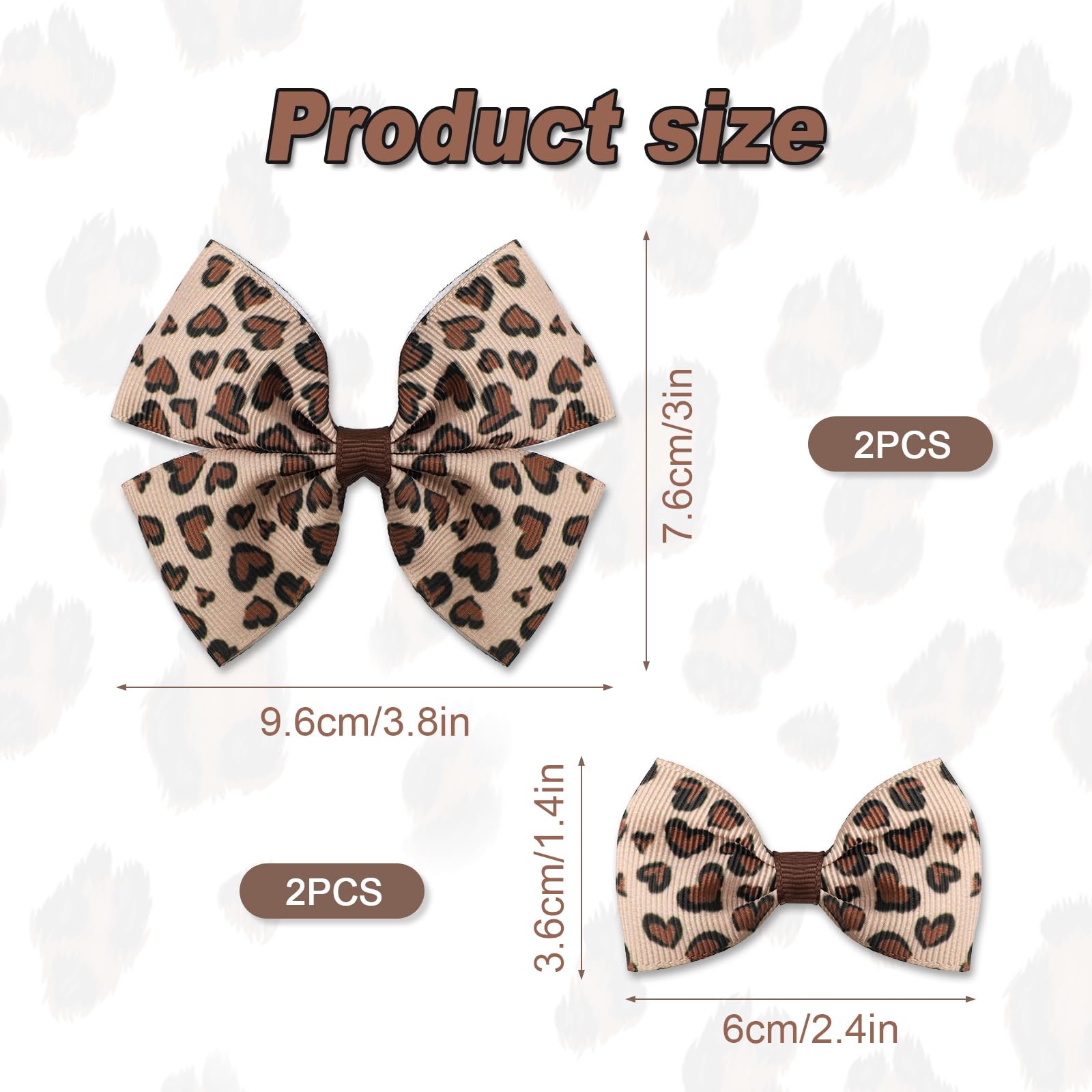 4pcs Leopard Bow Hair Clips - Image 2