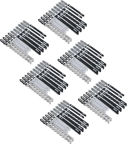 Miniatura 9 de 100pc T Shank Fitting Jigsaw Cutting Blades Set For Plastic Wood Metal HCS Blade