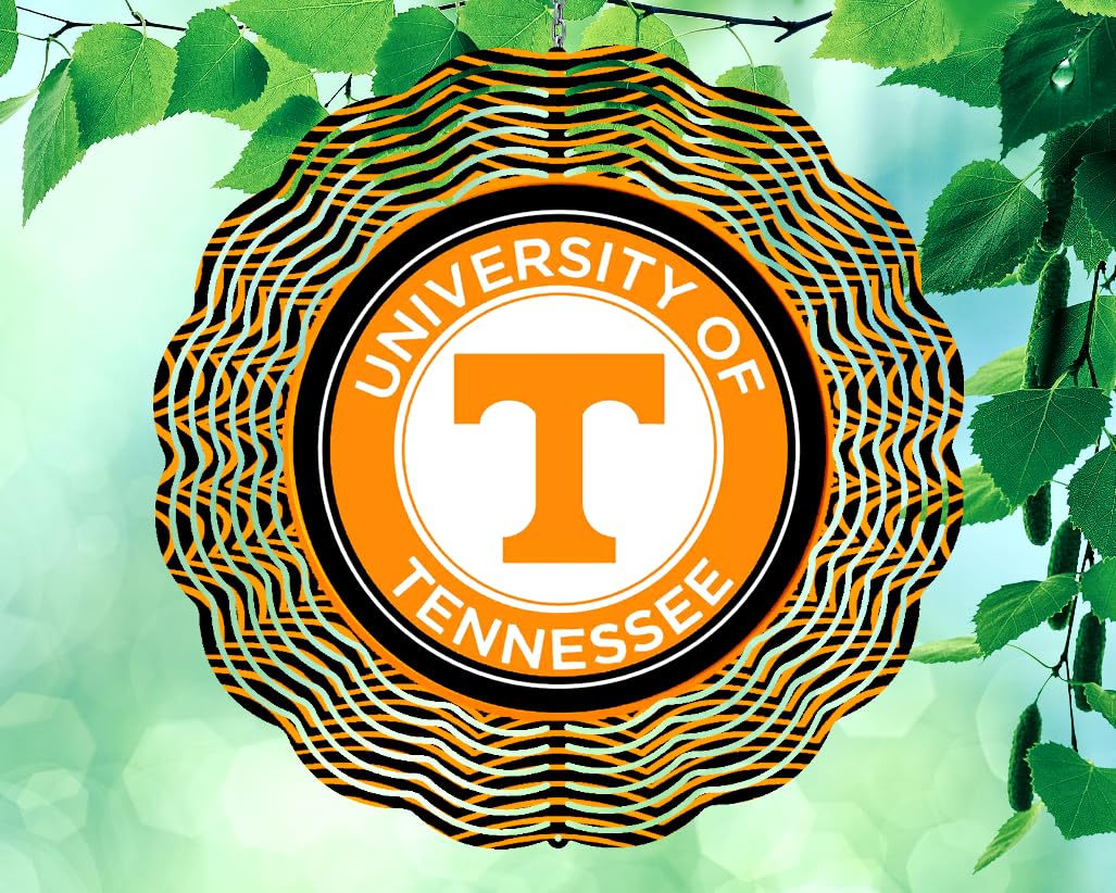 10 Inch Tennessee Football Basketball Sports Hanging Wind Spinner Yard Decor Aluminum Sublimated Garden Art Indoor Outdoor 3D Kinetic 10RWS-287