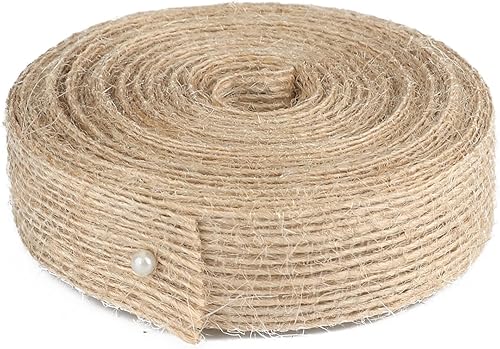 Miniatura 2 de Cinta de tela de yute de 33 yardas, cinta de tela marrón de alta calidad, cinta personalizada para lazo grande, corona, boda, envoltura de regalos,