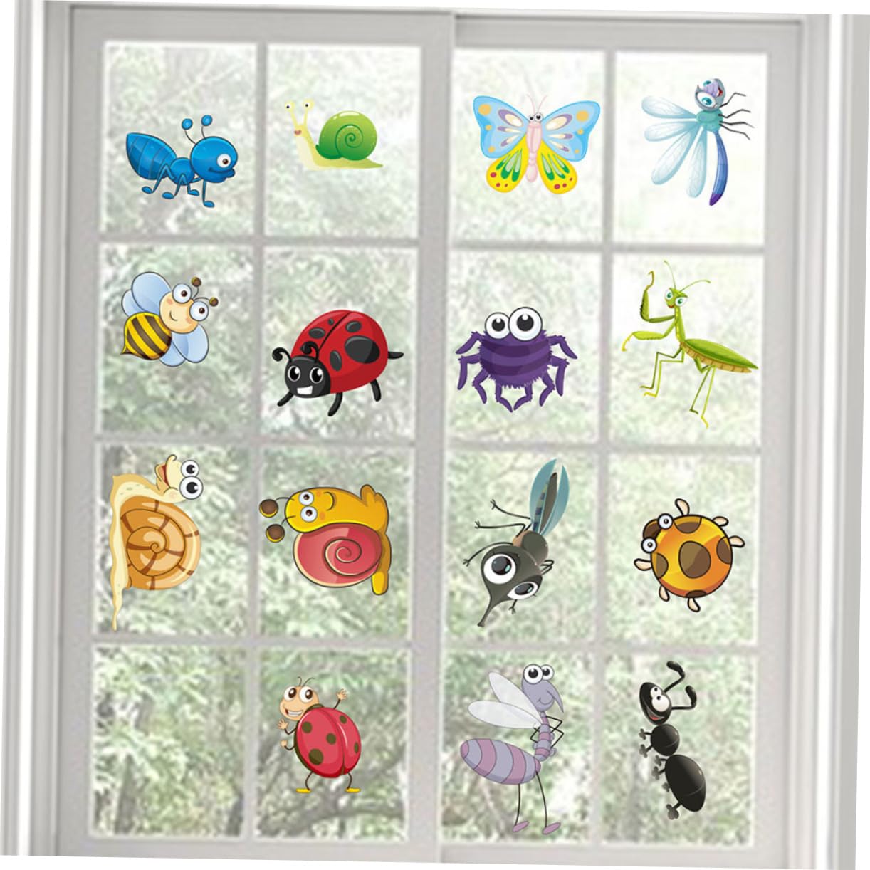 Zerodeko 5juegos Pegatinas Decorativas Estáticas Para Ventanas Diseño De Insectos y Animales Para Habitaciones Infantiles y Decoración De Interiores