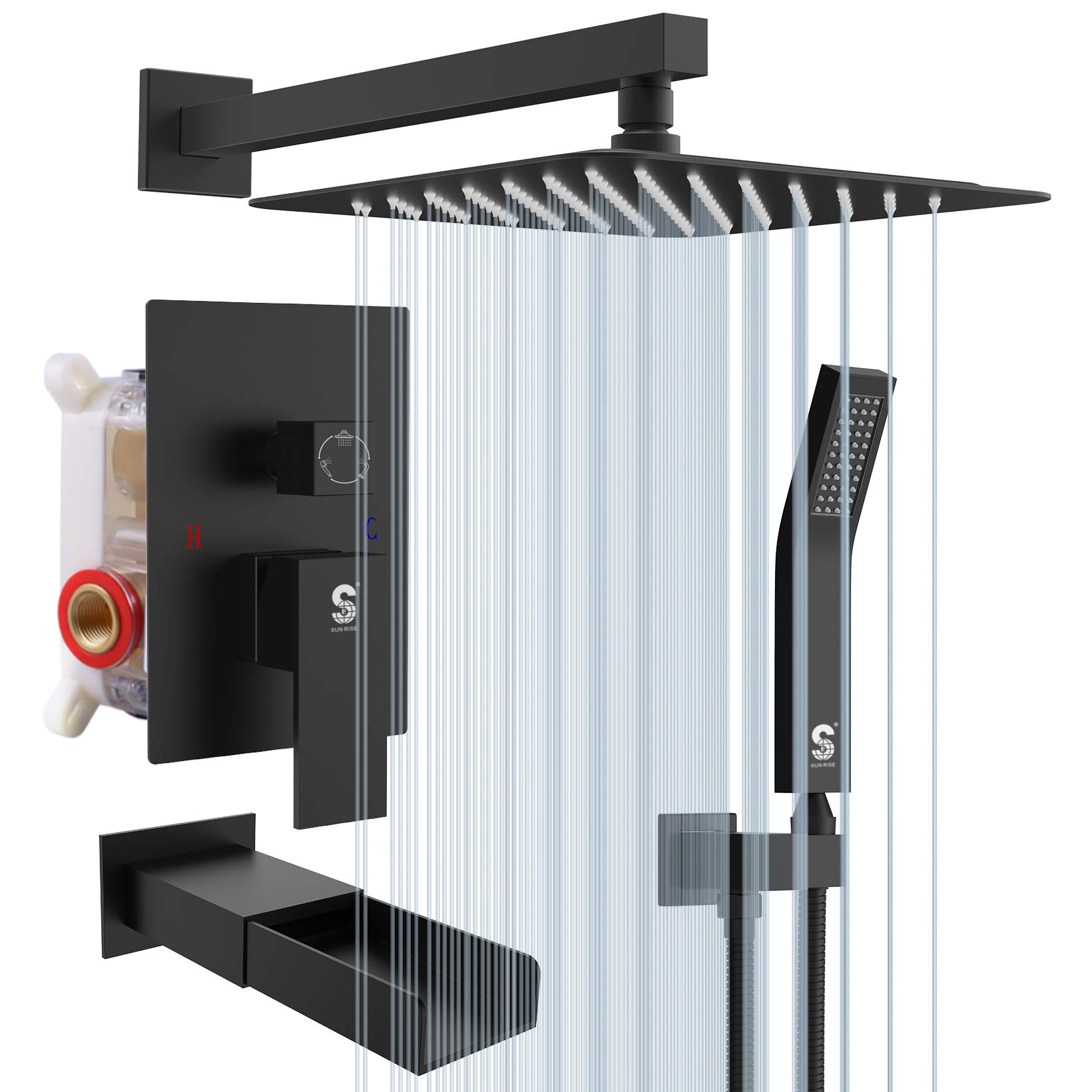 Buy SR SUN RISE12 Inches Bathtub Shower Faucet Set All Metal Shower