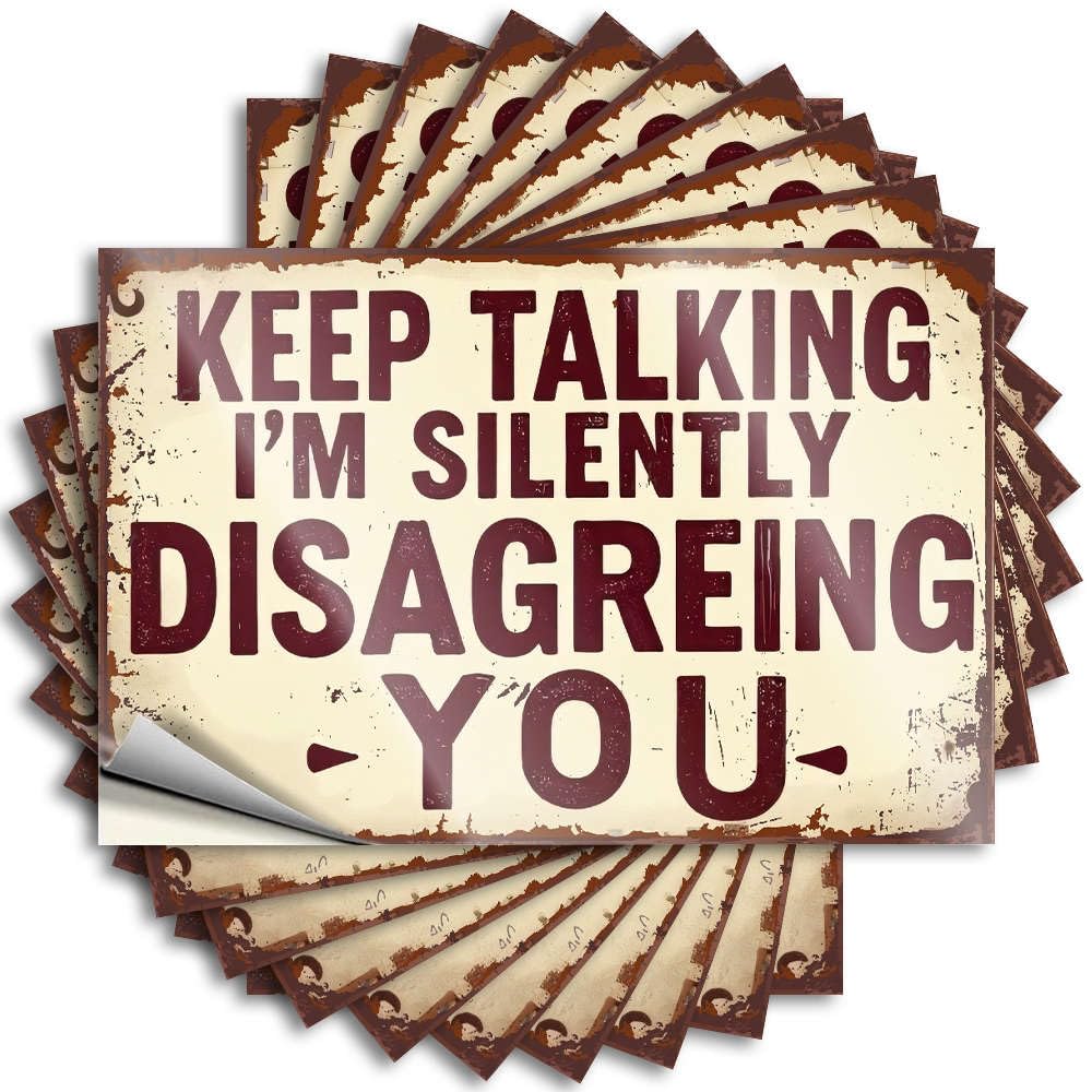 Lettering Sticker Boys Checkered Encouraging Cover Keep Talking I'm Silently Disagreing You. - Scratch Resistant Stickers(8X12CM)