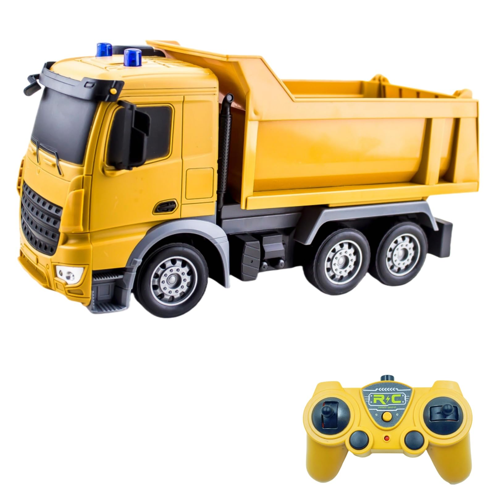 Camion betoniera con tutte le funzioni, giocattolo telecomandato alimentato a batteria, per bambini e bambine, scala 1:24,6 canali， con luci e suoni