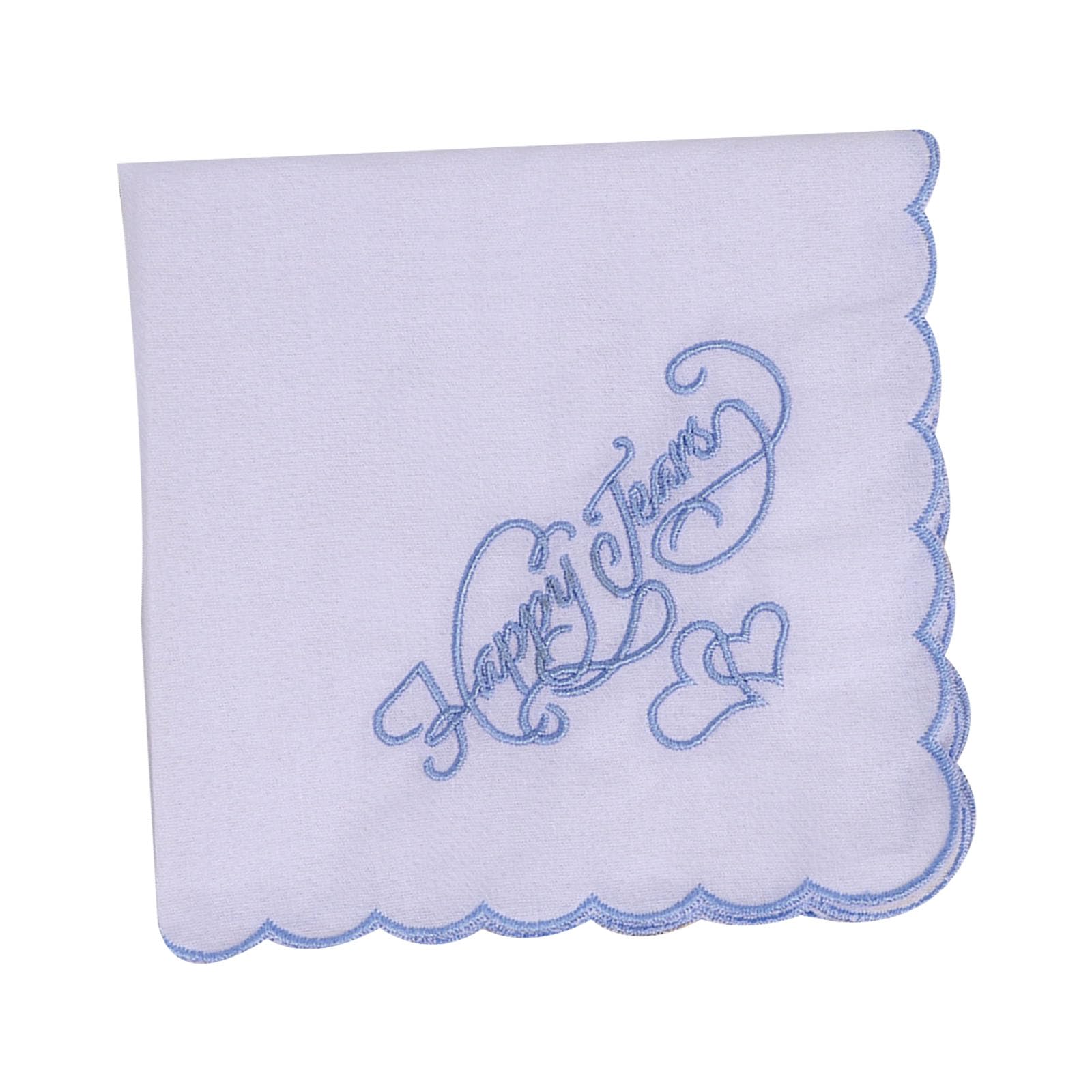Kmgdm Unisex Multicolor Delicate Embroidered Happy Tears Cotton Handkerchief Multipurpose Decorative Square Kerchief Wedding Party Gift 28X28cm Happy Tears Embroidered Handkerchief