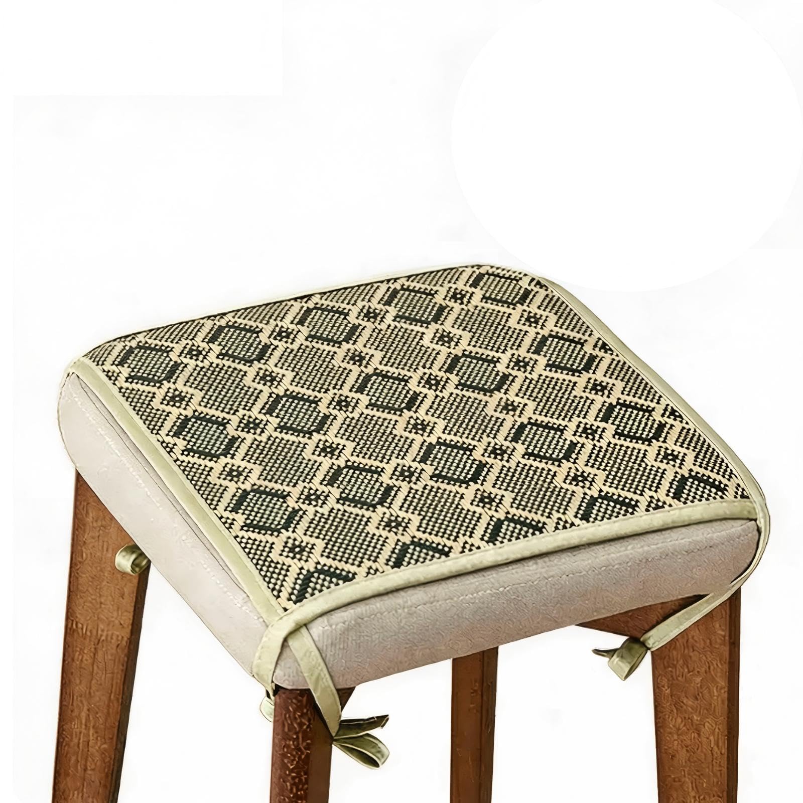 QCKNKMGG Cooling Bamboo Cushion Mat, Cooling Chair Mat Bamboo Seat Cushion Multicolor Multiple Sizes(Green,45x45cm)