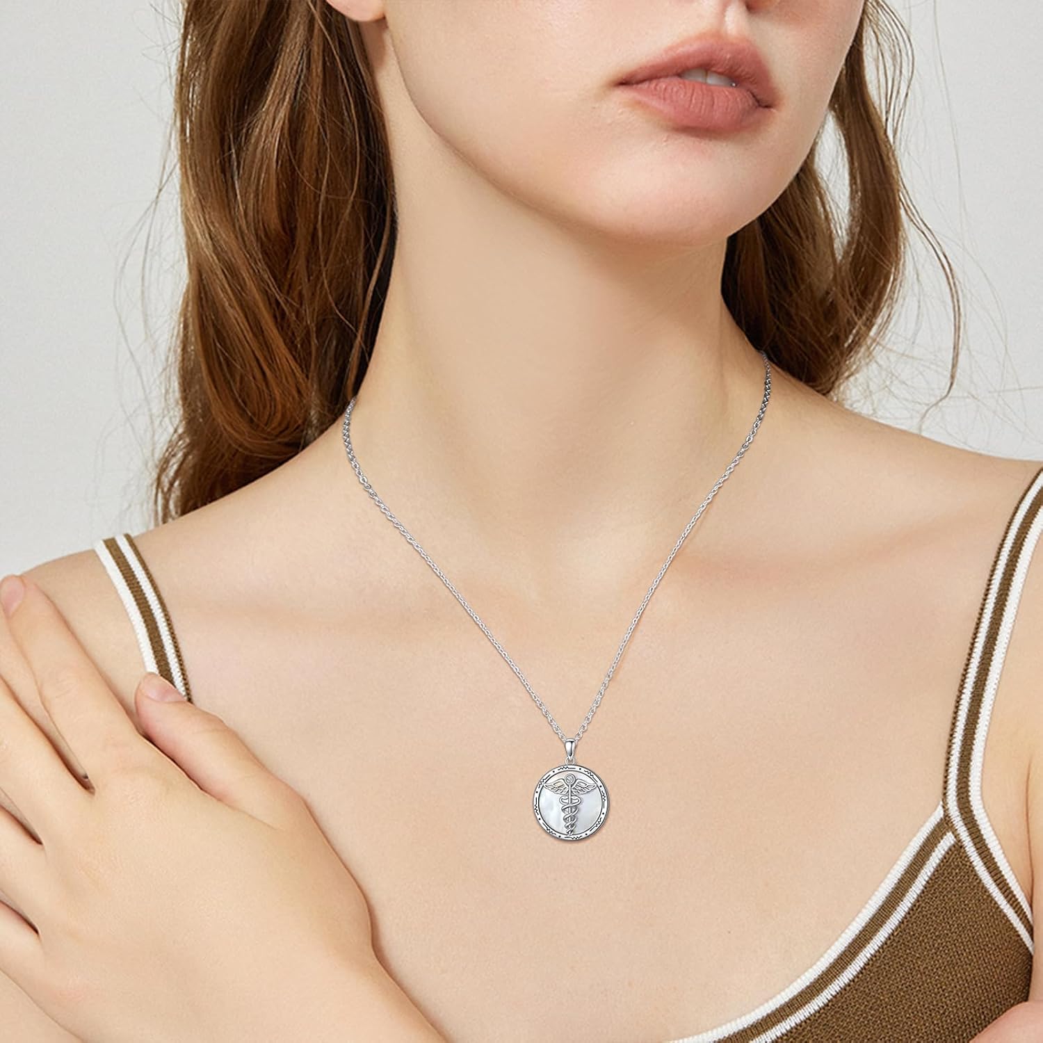 Nurse Necklaces for Women 925 Sterling Silver Stethoscope/Caduceus Pendant Nursing Jewelry Graduation Gifts for Doctor Medical Assistant - Image 5