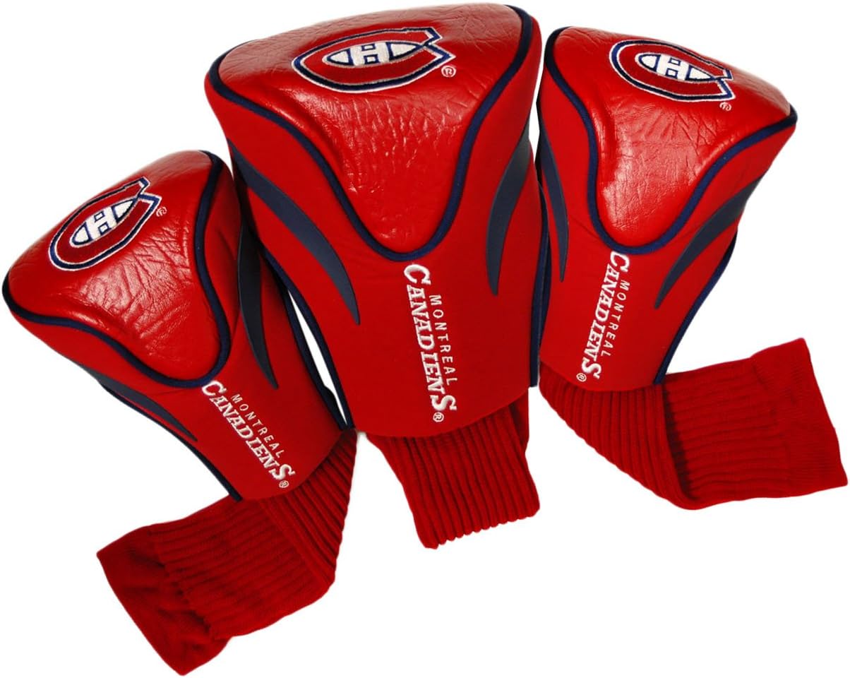 Team Golf NHL Contour Golf Club Headcovers (3 Count), Numbered 1, 3, X, Fits Oversized Drivers, Utility, Rescue & Fairway Clubs, Velour Lined for Extra Club Protection