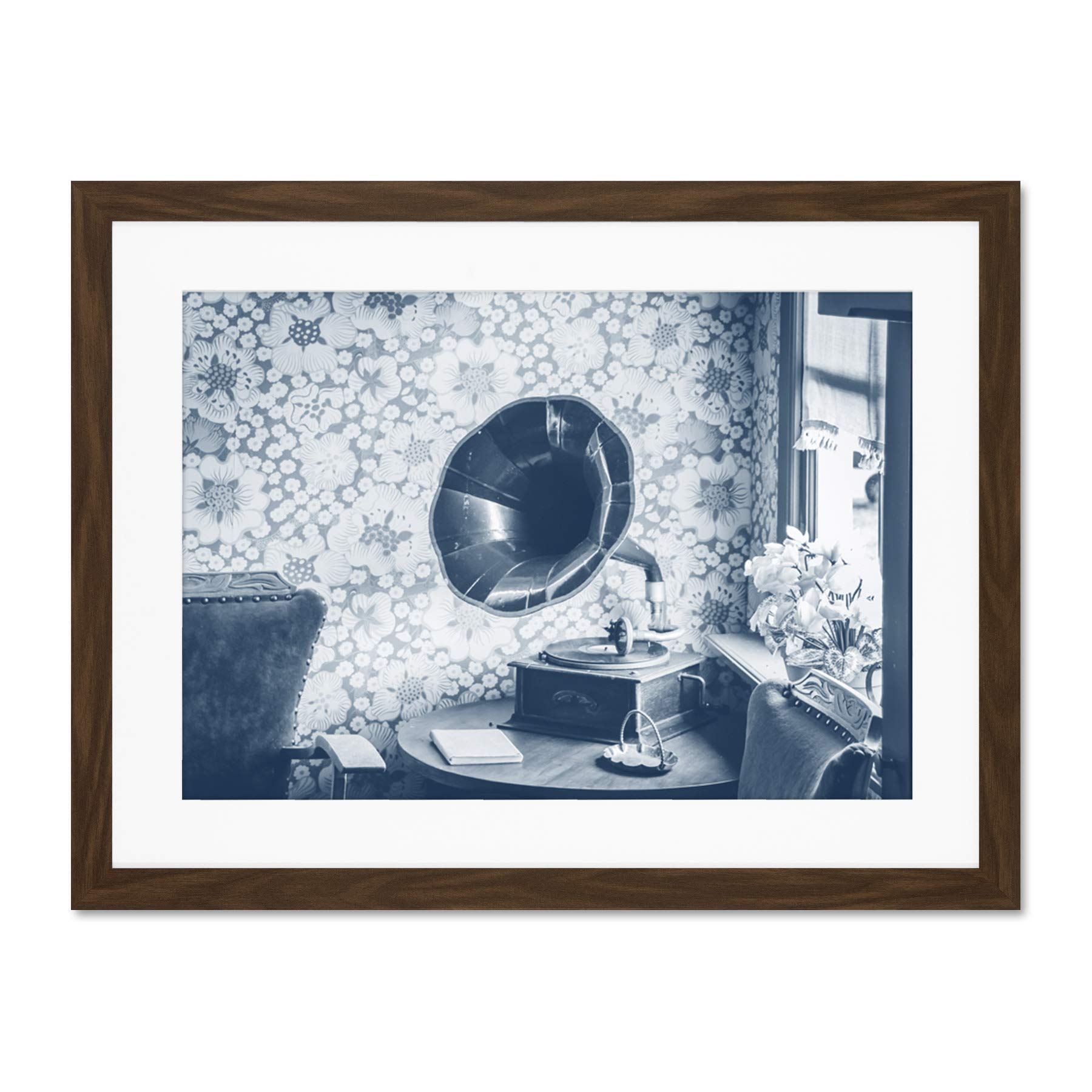 Vintage Record Player Gramophone Large Art Print Poster Wall Decor 18x24 inch Supplied Ready To Hang With Included Mount Brackets