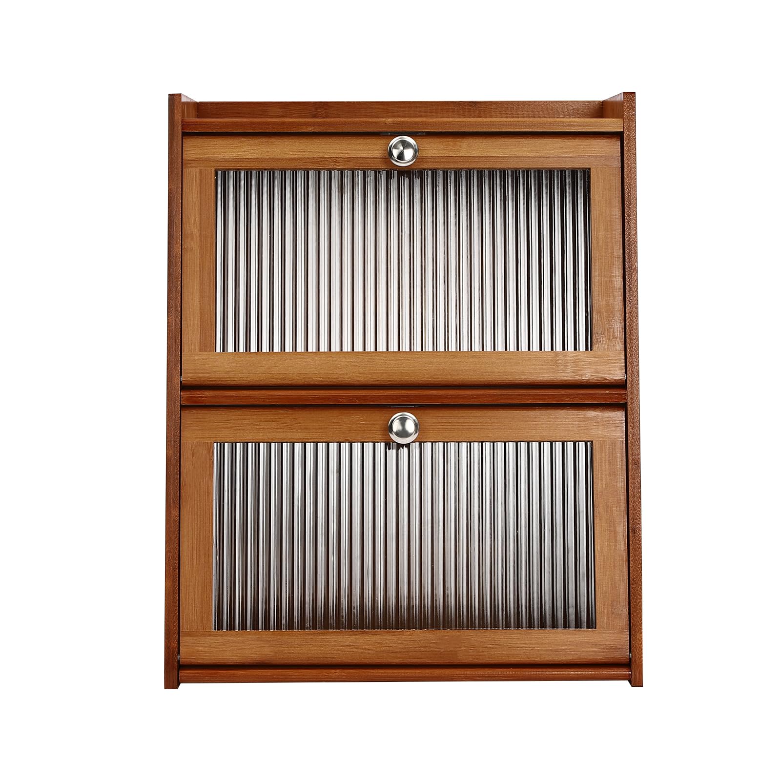 Dettchan Brown 3 Tiers Cabinet with Door, Mini Kitchen Cabinet Storage Cabinet, 40 * 28 * 50cm for Kitchen, Bedroom Living Room