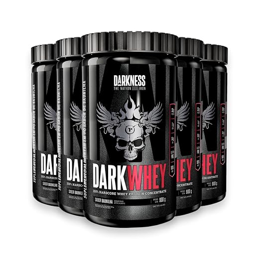 Kit 3 Whey Protein DarkWhey 100% Darkness Baunilha 900g Kit 5 Whey Protein DarkWhey 100% Darkness Baunilha 900g