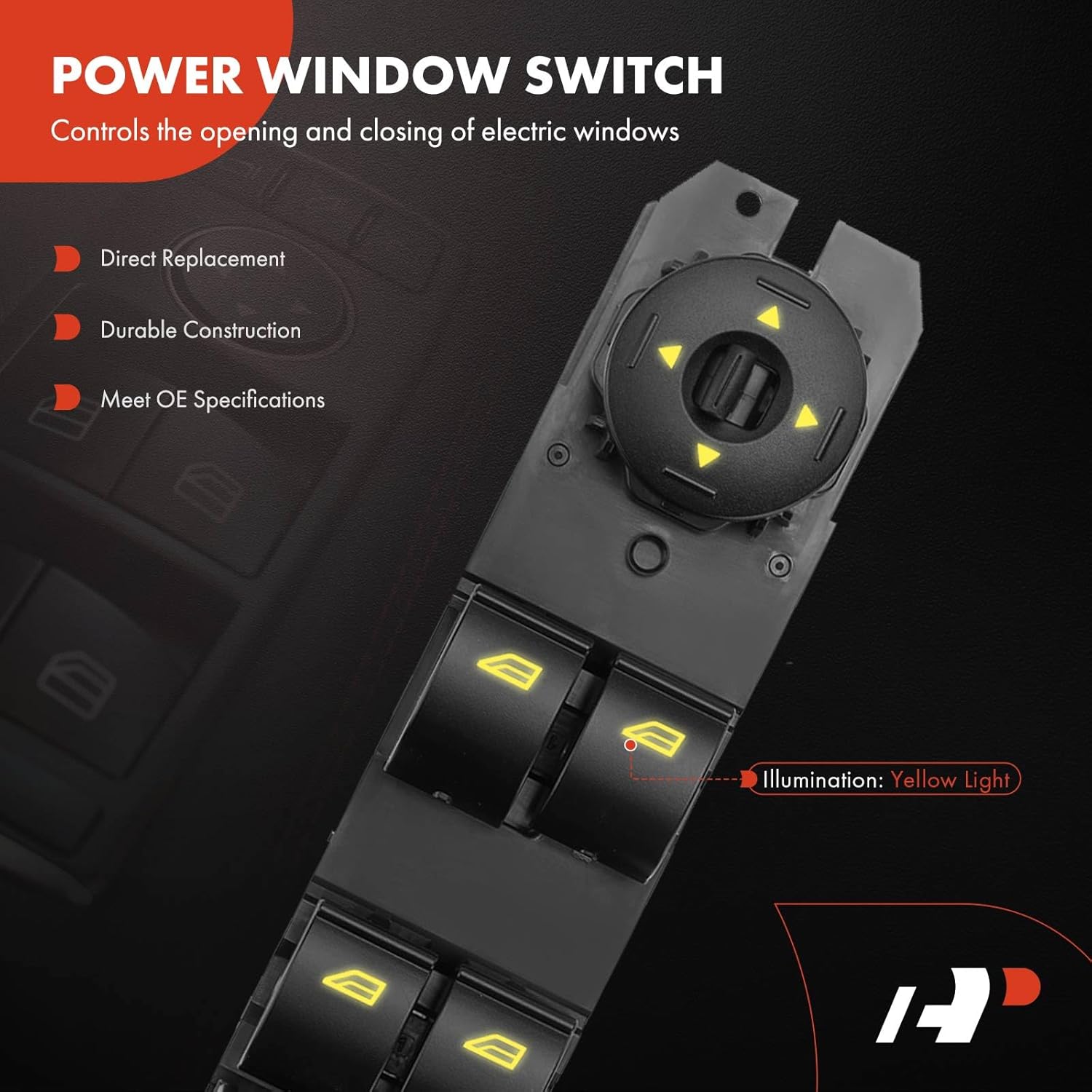 A-Premium Master Power Window Switch Compatible with Ford Escape 2013/2015-2019, Focus 2013/2015-2018, 20 Pins, with Driver Auto Down, Front Left Driver Side