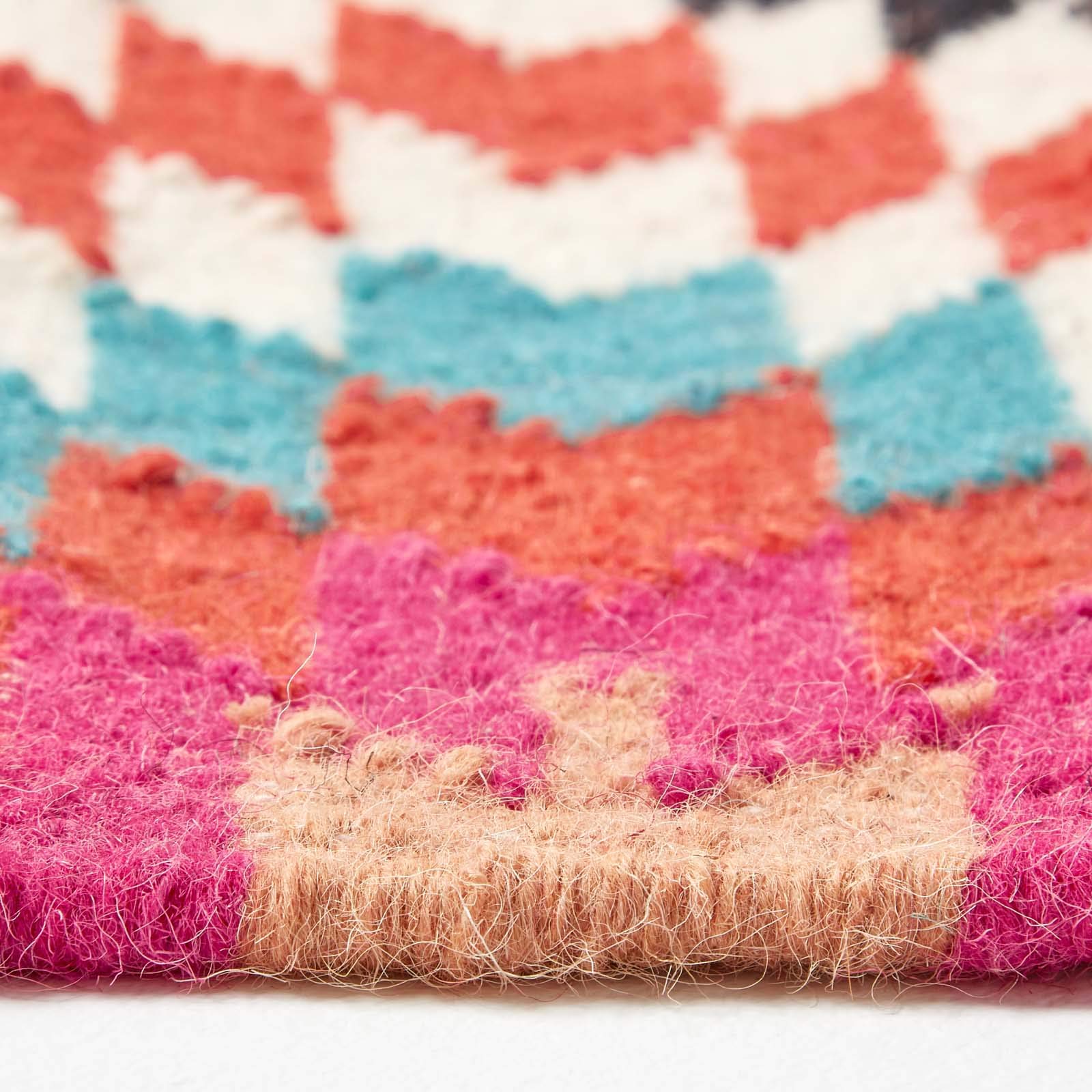 HOMESCAPES - Tapis Kilim en Laine à Motif géométrique Multicolore, Fabrication Artisanale - Manila - 90 x 150 cm