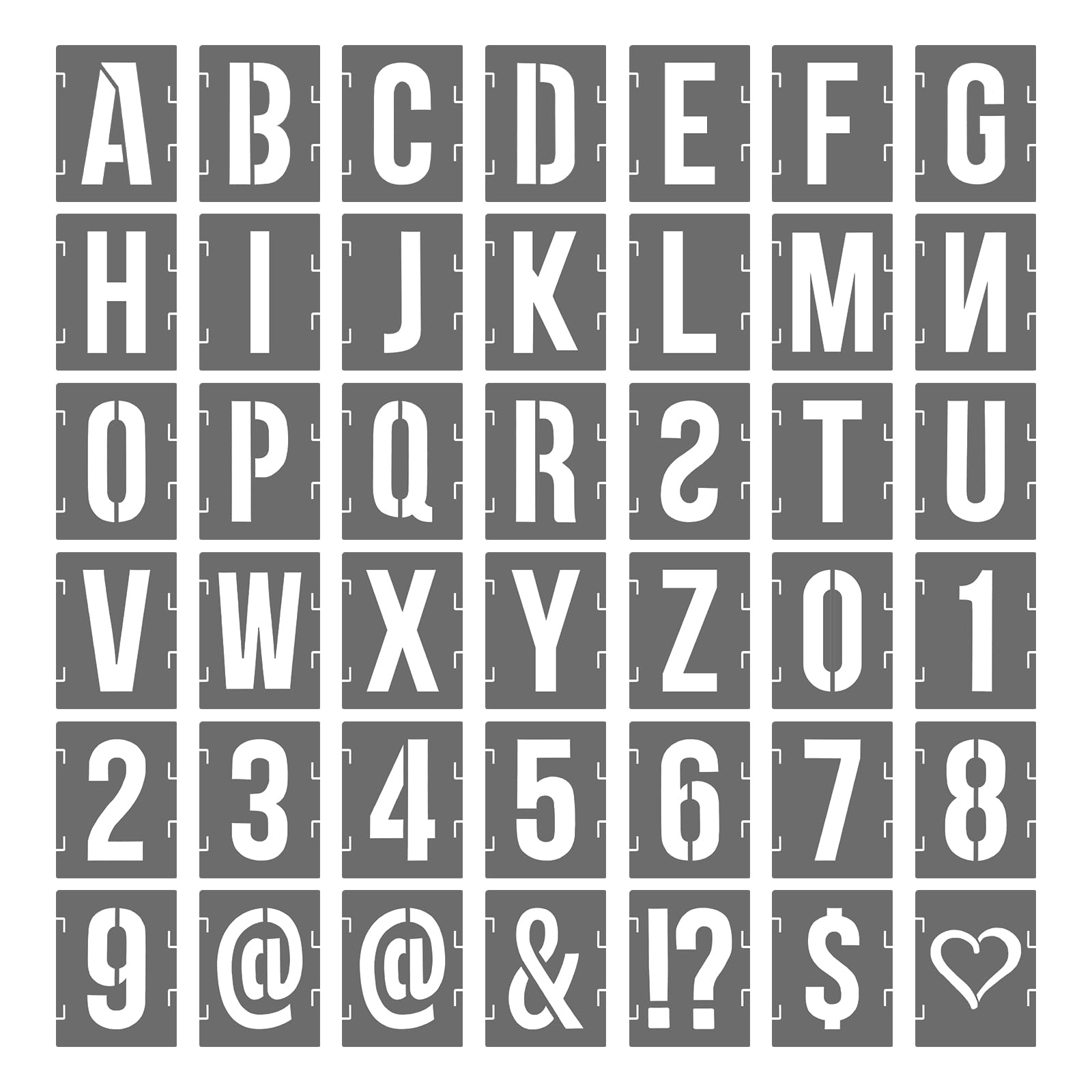 PATIKIL 1 Inch Plastic Letter and Number Stencils, 42 Pcs Reusable Alphabet Stencils for Painting Spraying on Wall Wood, Shop