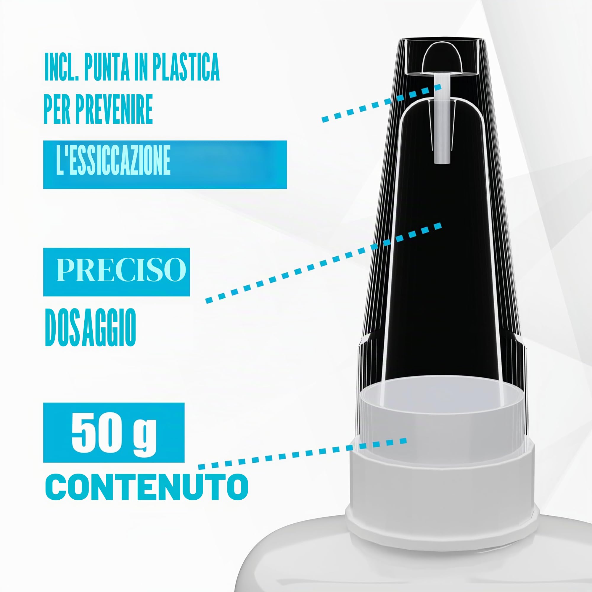 ARKA - KRAFTPROTZ VETRO 50 g - Colla istantanea extra forte - trasparente per vetro - super liquida - Resistente all'acqua - Facile da usare e tenuta sicura.