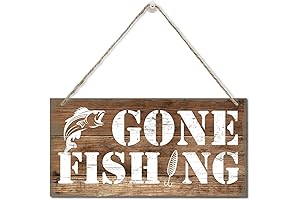 Humorous Gone Fishing Wall Decor