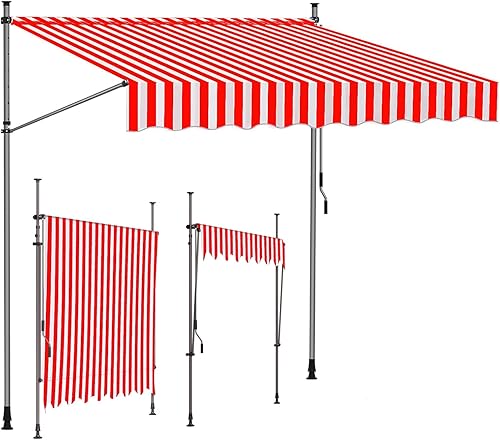 Refugio para parasol sin perforaciones, toldo retráctil con manivela, toldo para patio, toldo impermeable para puerta, exterior para ventana,
