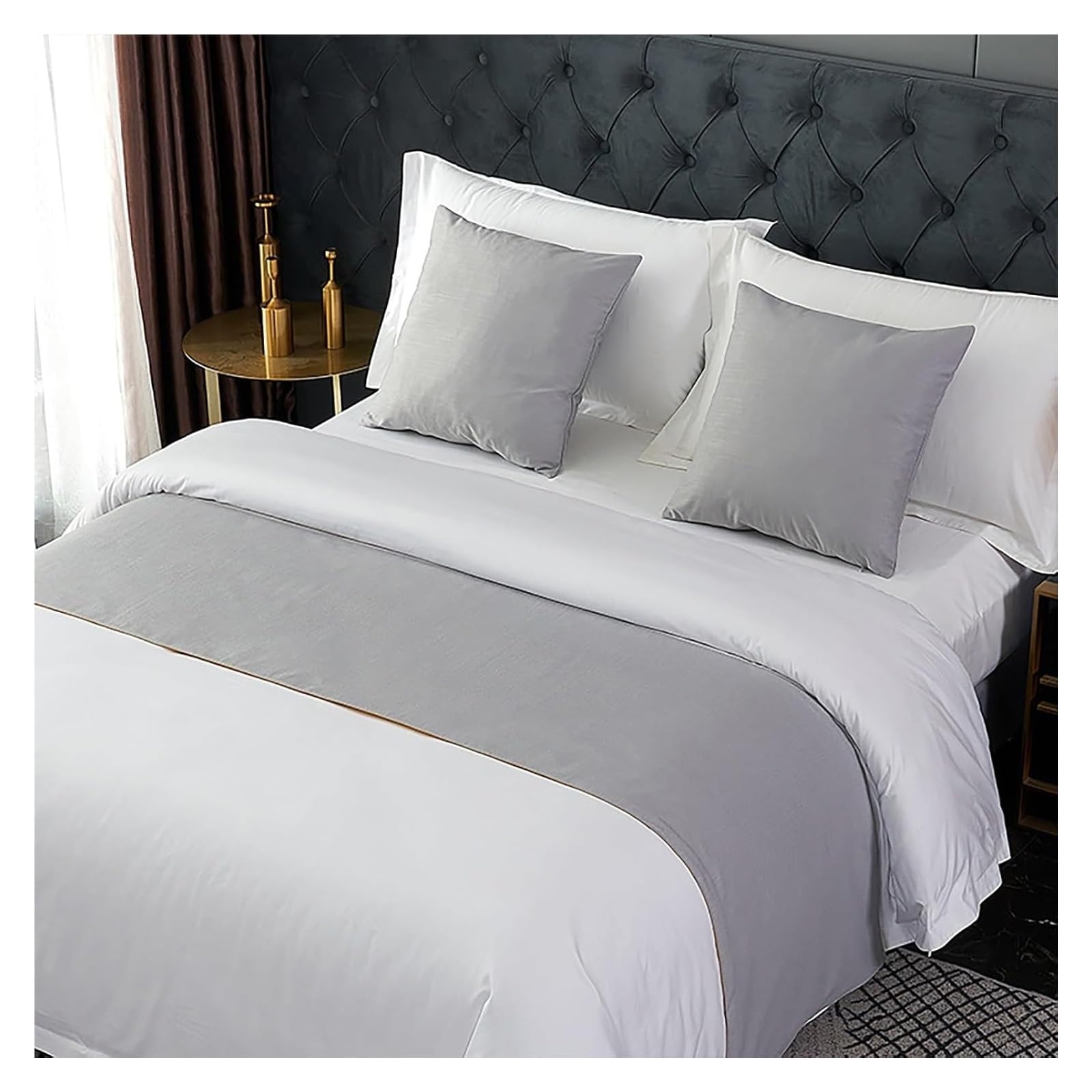 JFGCTYHXY Bed linen throws, Bed Runners For Queen Size, Decorative Throws For Foot Of, End Scarves Sofa Throw Bedding Scarf(Grijs,50 * 240cm for 180cm Bed)