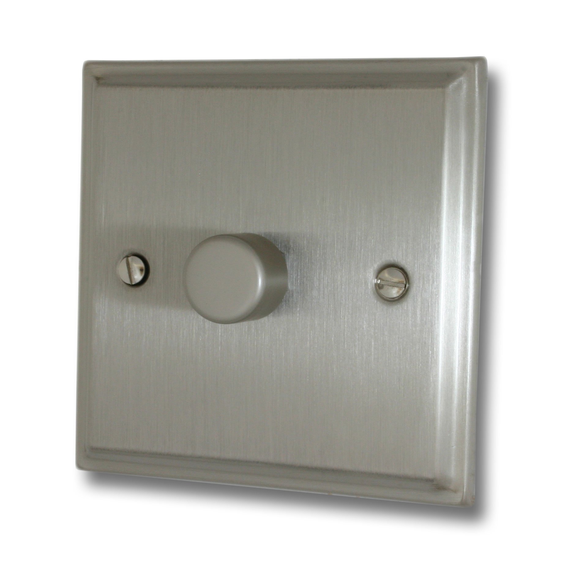 G&H Brassware Deco Satin Nickel 1 Gang / Single 120W LED Dimmer DSN511