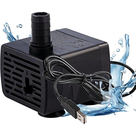 Ultra-Quiet 5V Submersible Water Pump for Pets, Fountains, and More