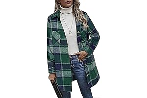 Womens Plaid Shacket Jacket: Long Style Essential for 2023