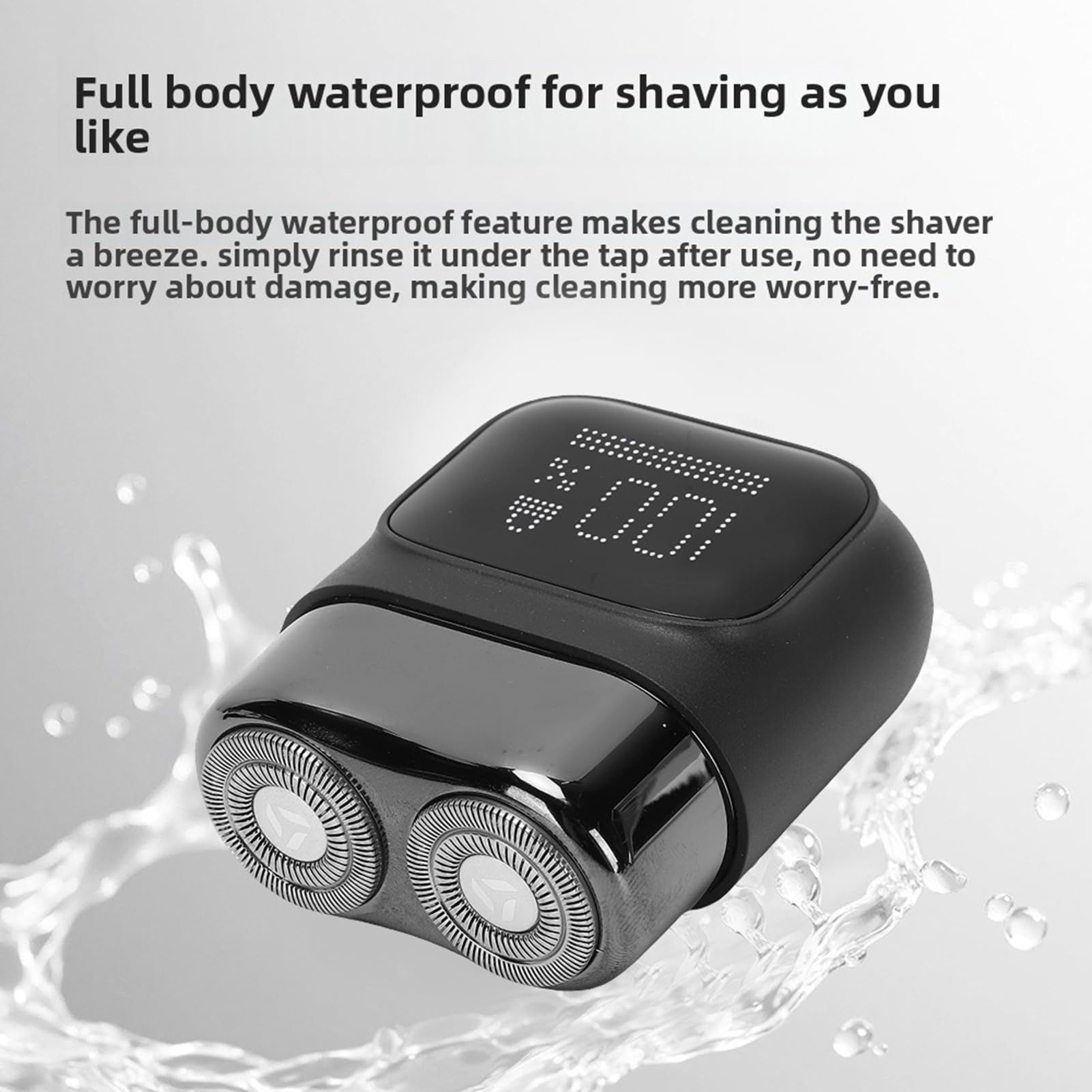 RiToEasysports Regolabarba, Regolabarba Portatile con Display Digitale LCD in Lega Resistente All'acqua per Viaggi All'aperto (BLACK)