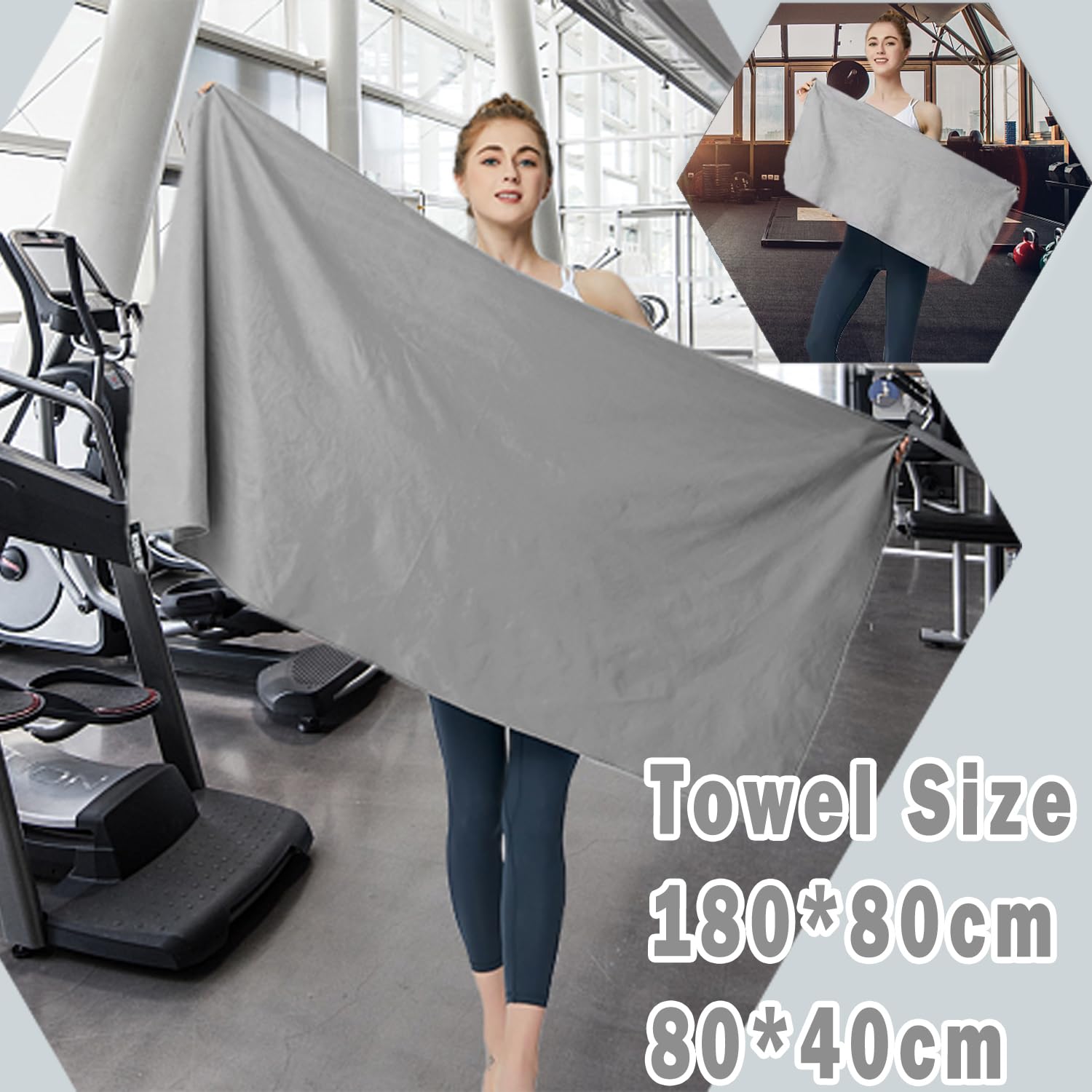 Set Asciugamani Microfibra 4 Pezzi - Per Spiaggia, Palestra E Viaggio (180x80 Cm + 80x40 Cm + 40x30 Cm) - Foto 12