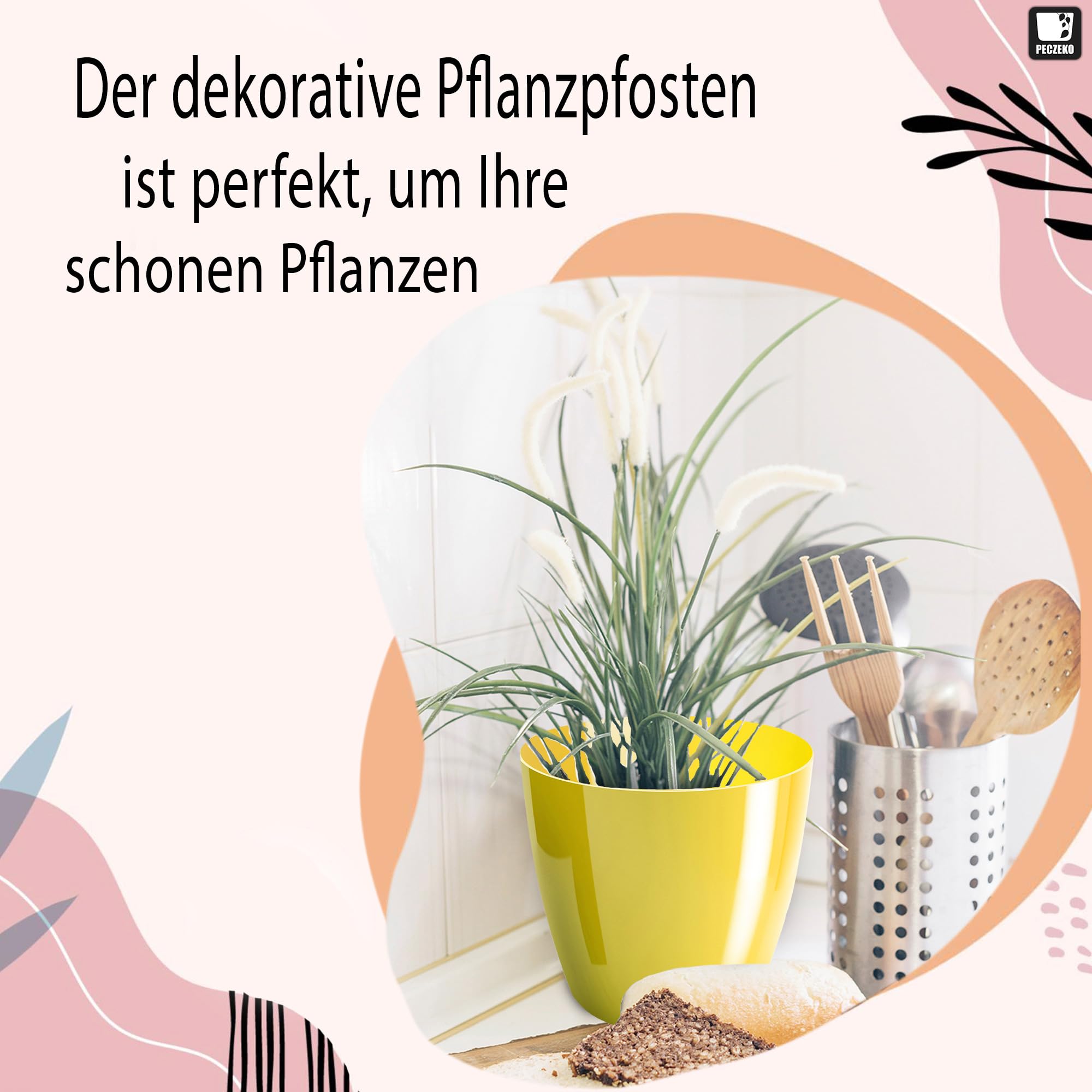 PECZEKO Macetas Brillantes Macetas Decorativas Hierbas Macetas Redondas de plástico duraderas y Ligeras para salón, Comedor, Cocina, terraza, balcón Juego de 2 Piezas (púrpura, diámetro 10 cm) — view 9