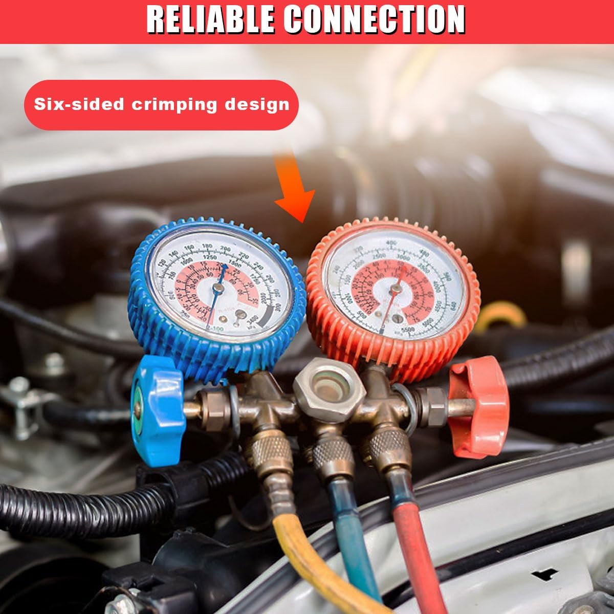 59 Inch R134A Refrigerant Charging Hose, 1/4" SAE Flare HVAC Charging Hose with 600 PSI Working Pressure, AC Refrigerant Tube for Car & Home Air Conditioning Maintenance (Yellow)