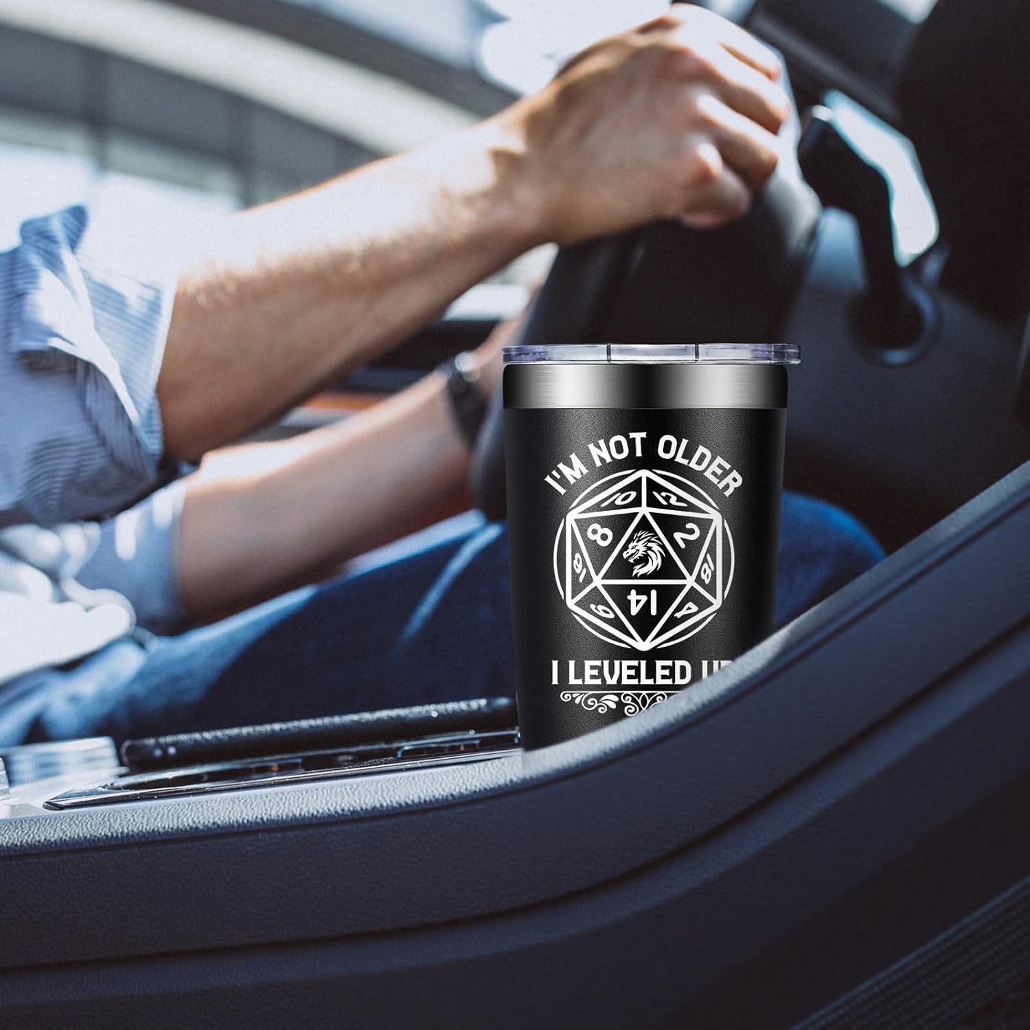 Dungeons Dragons Gifts for Men, Women - DND, D&D, DM Lovers Gifts - Dungeon Master Gift - I'm Not Older I Leveled Up Tumbler Cup 20 oz - Image 7