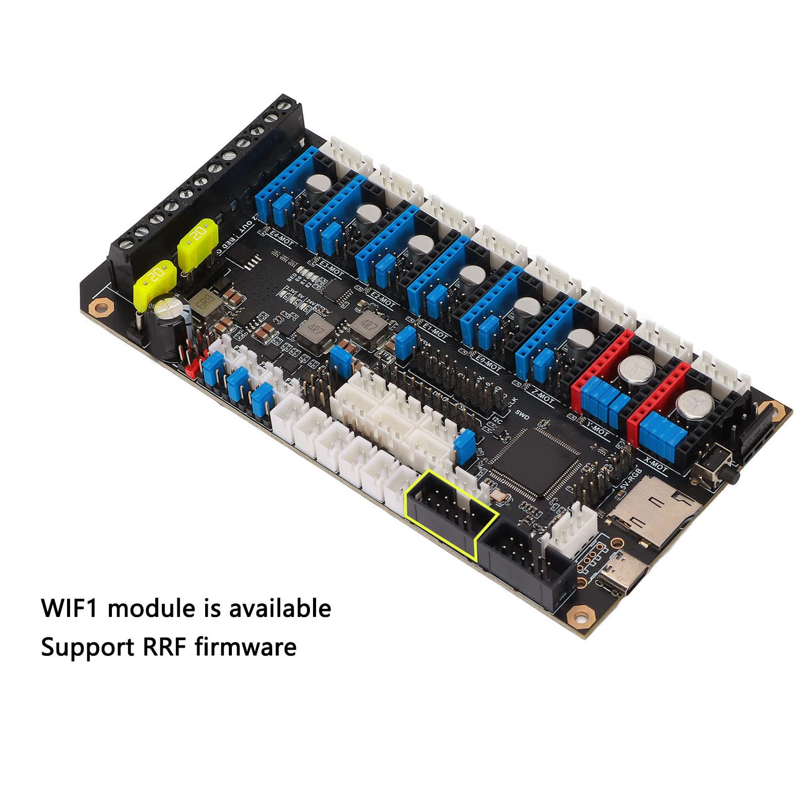 3D-Drucker-Motherboard, 3D-Drucker-Steuerplatine Integriertes TMC2209-Kit Spider V2.2-Motherboard 8 PWM-Lüfter Uart SPI 3D-Druckerteil für VORON 2.4/Switchwire 8
