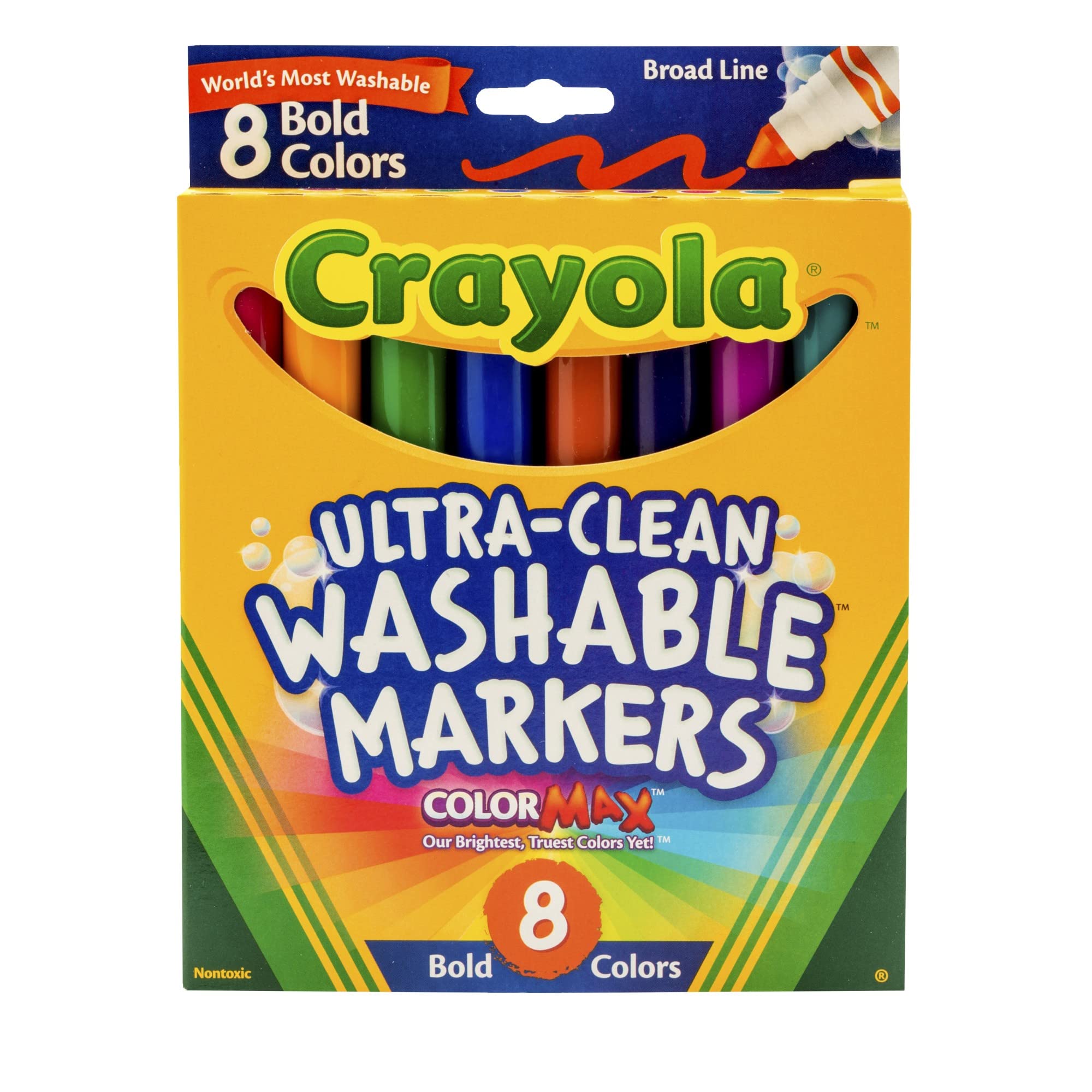8 Ct Bold Broad-Line Washable Markers